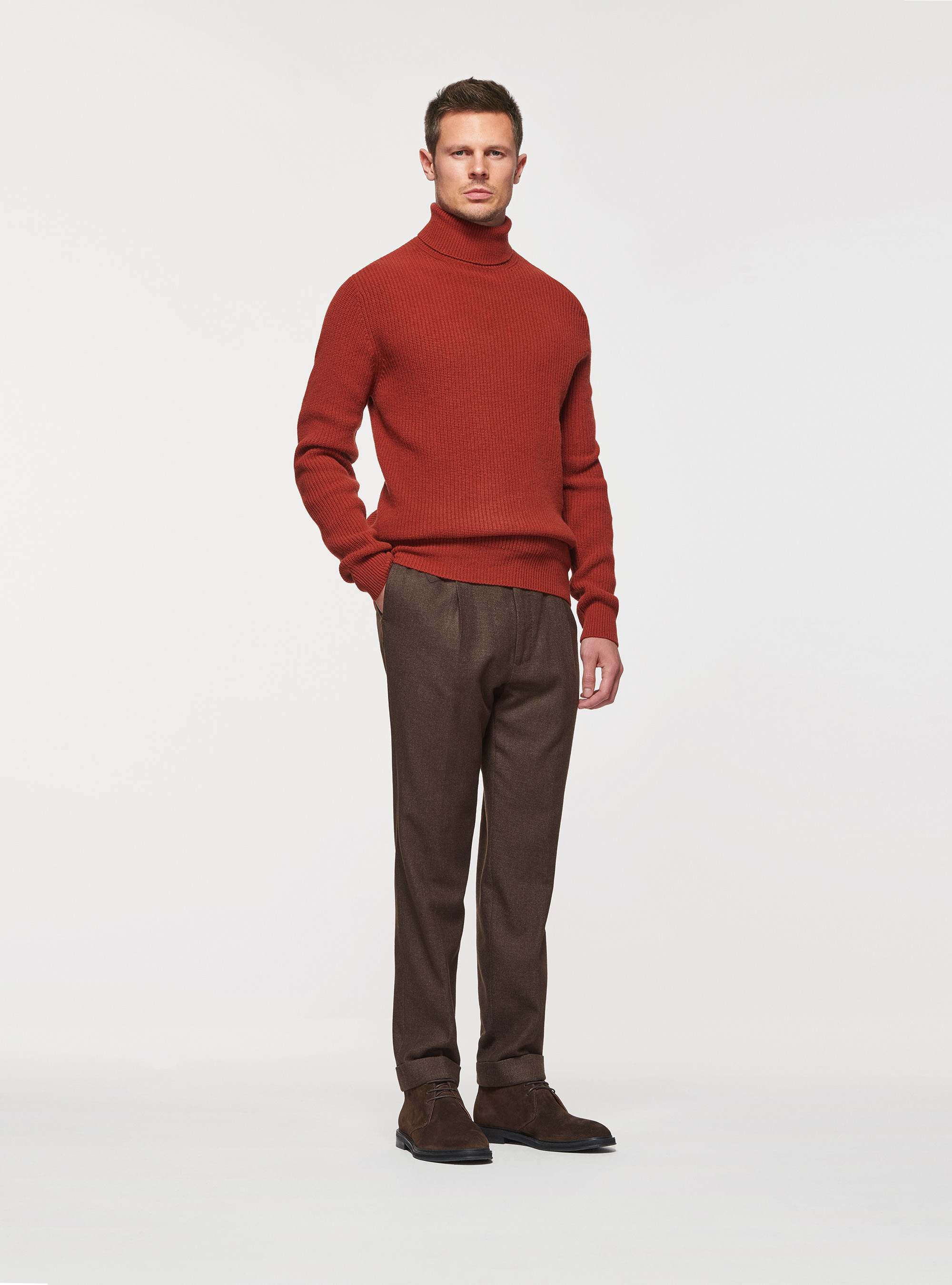 Punto de lana de canalé con perlas, TEJA