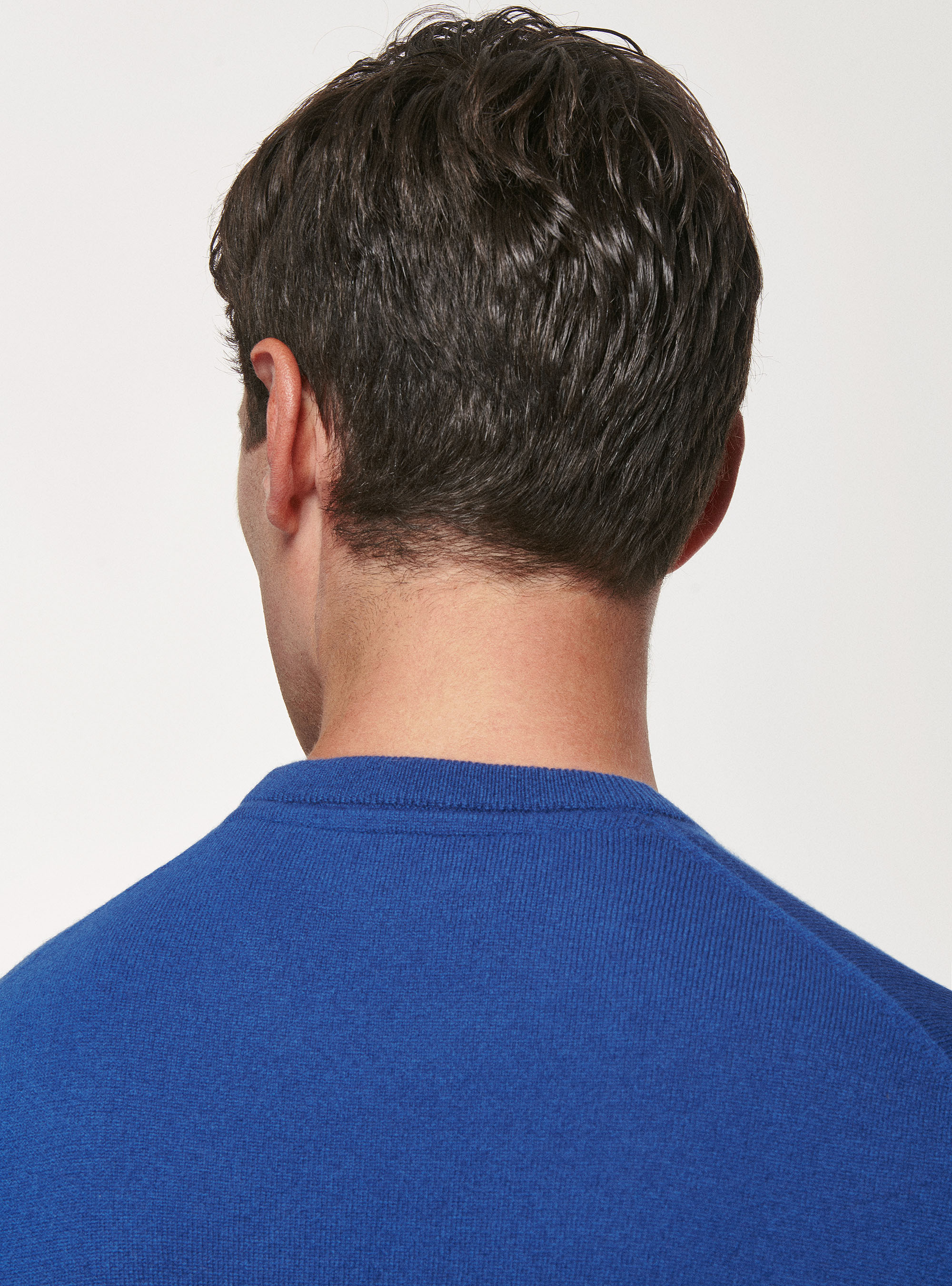 Maglia girocollo in lana lambswool e cashmere, INCHIOSTRO