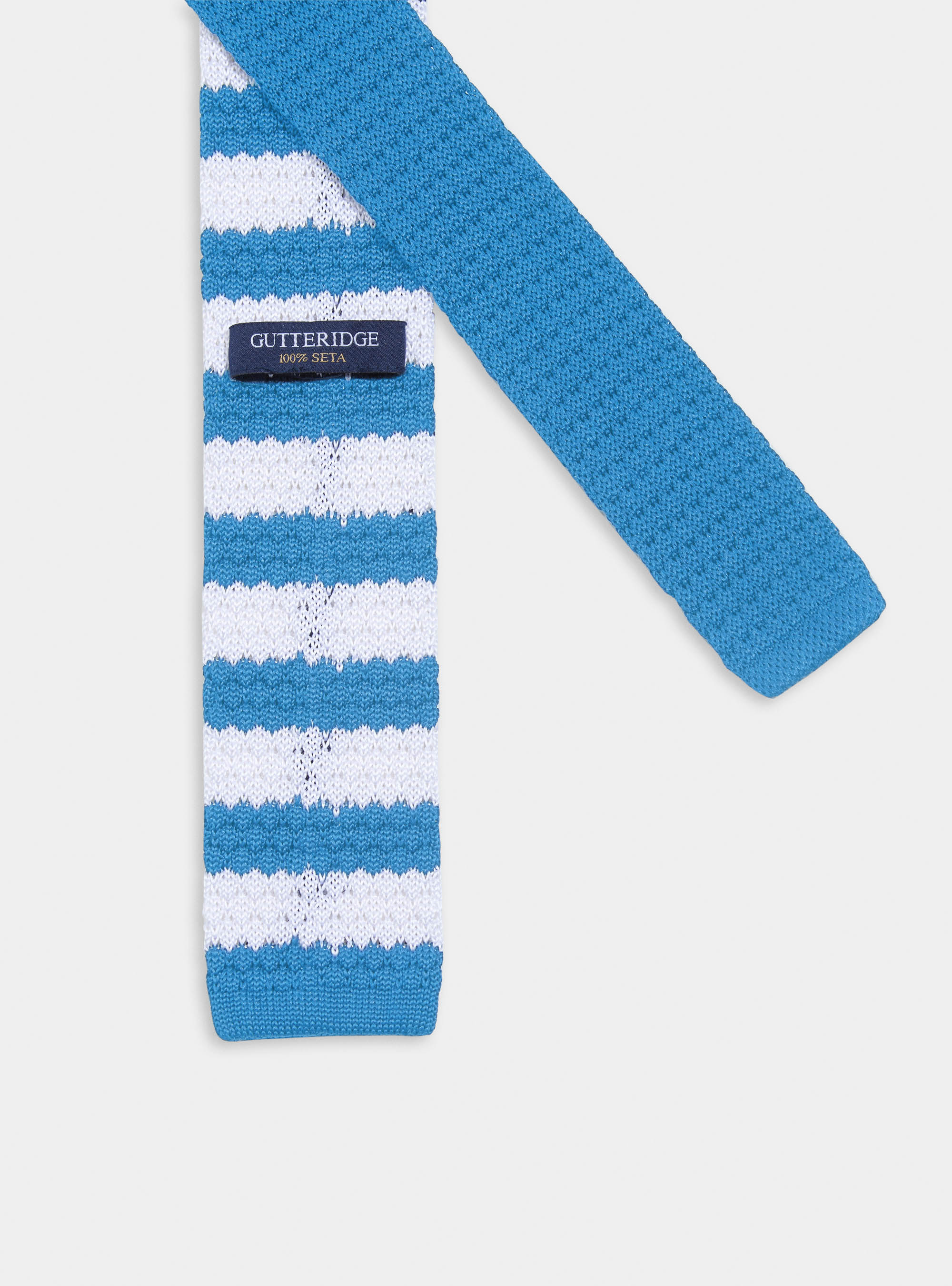 Cravatta in maglia a righe, AZZURRO 0278C