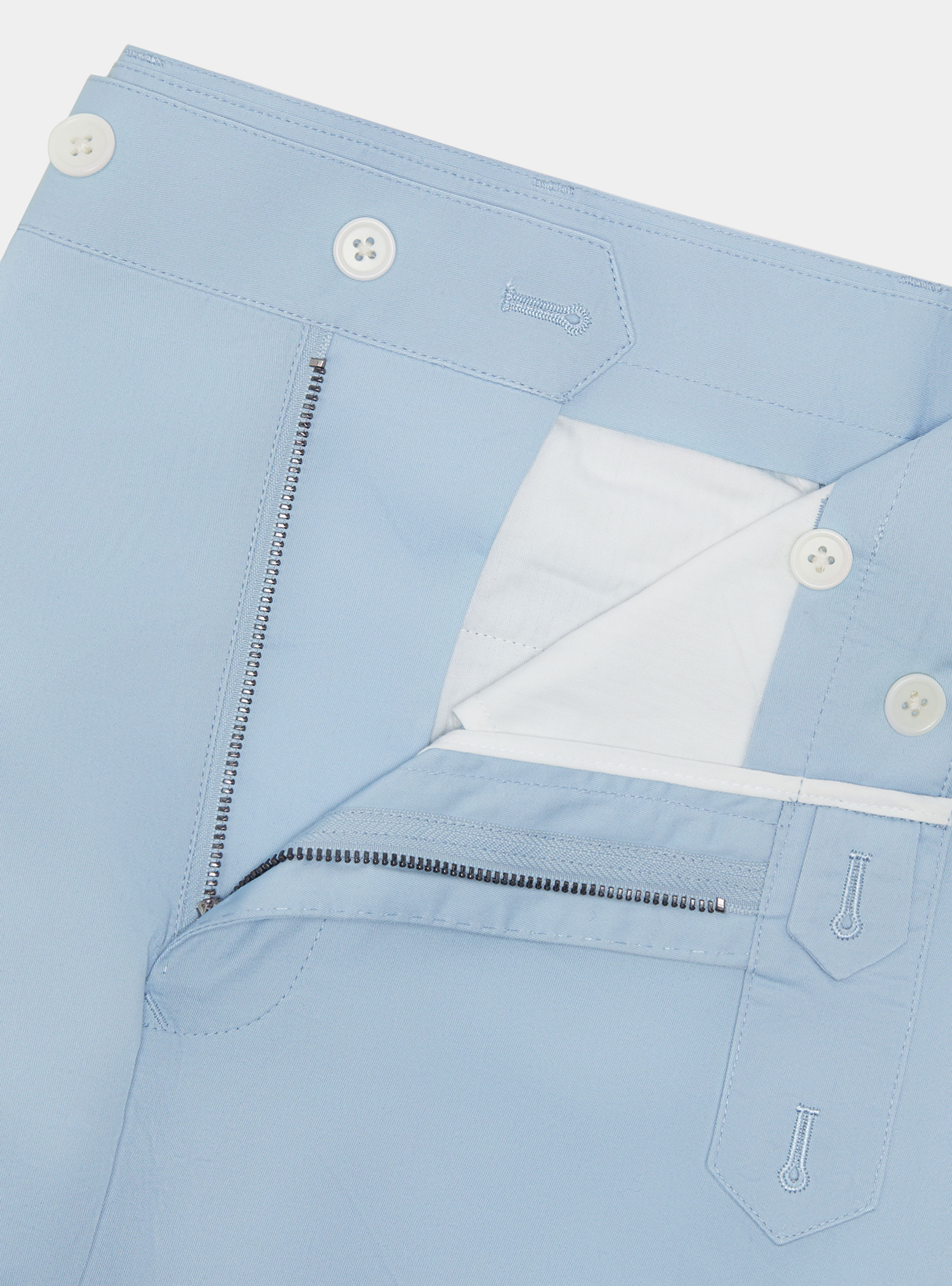 Pantal&oacute;n chino slim fit de sarga ligera, CELESTE