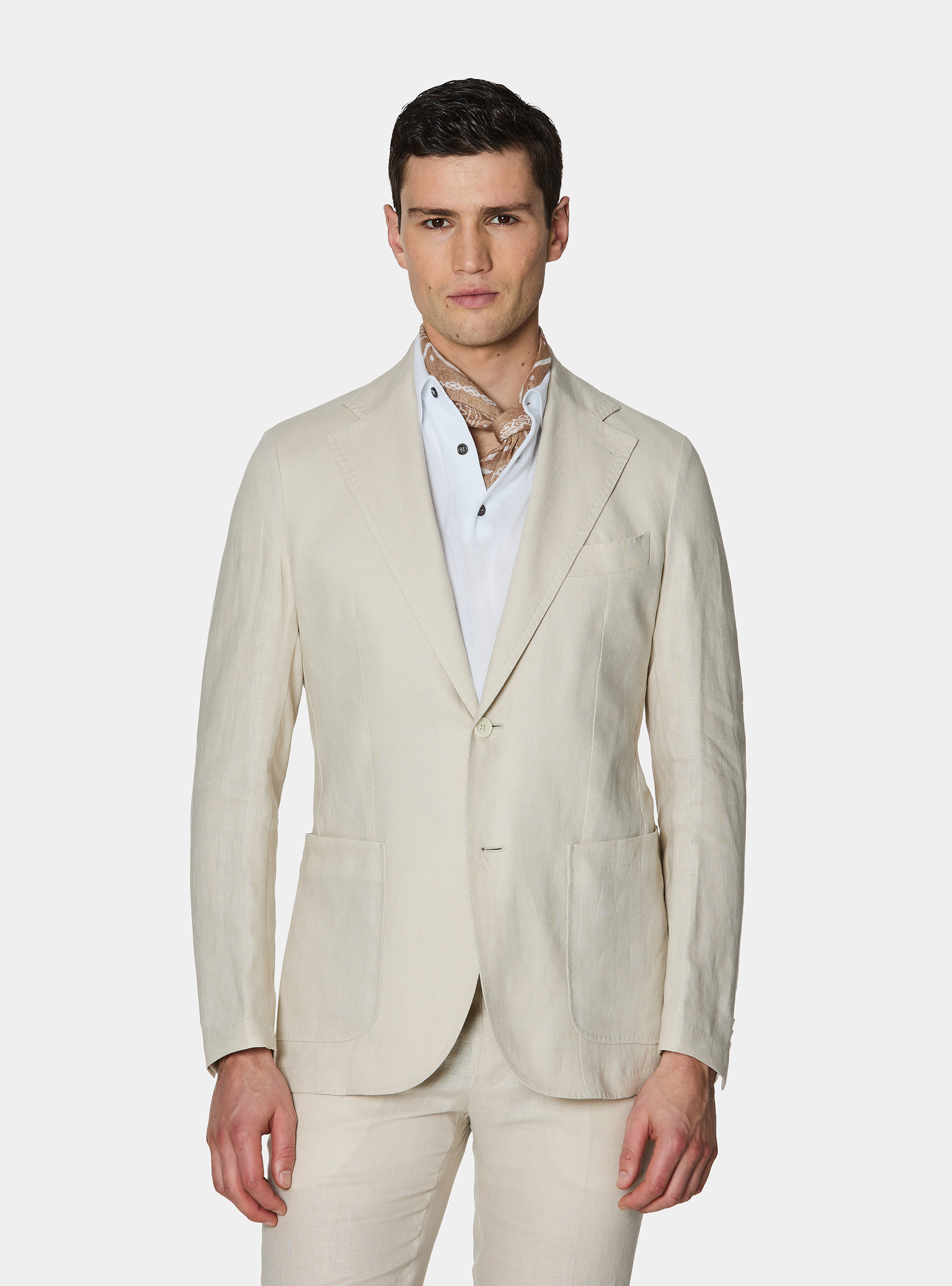Pure linen suit blazer, ECRU