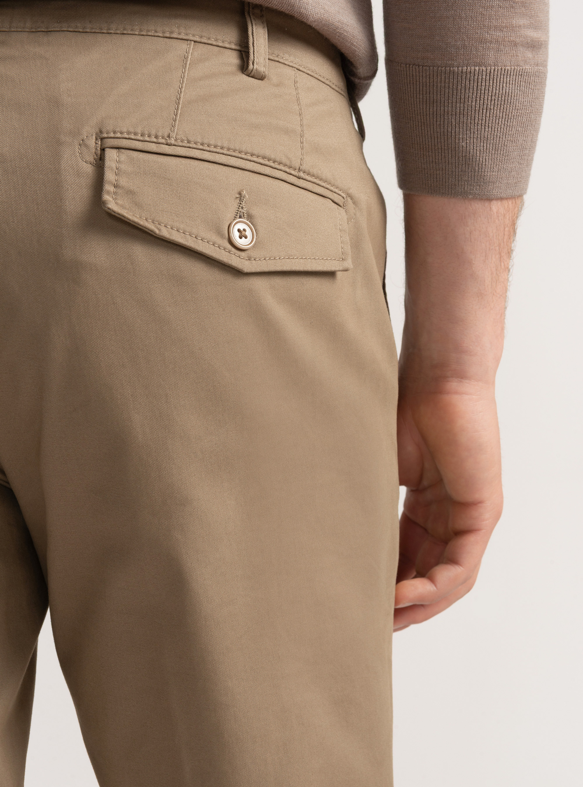 Pantaloni chino slim fit in twill stretch, FANGO