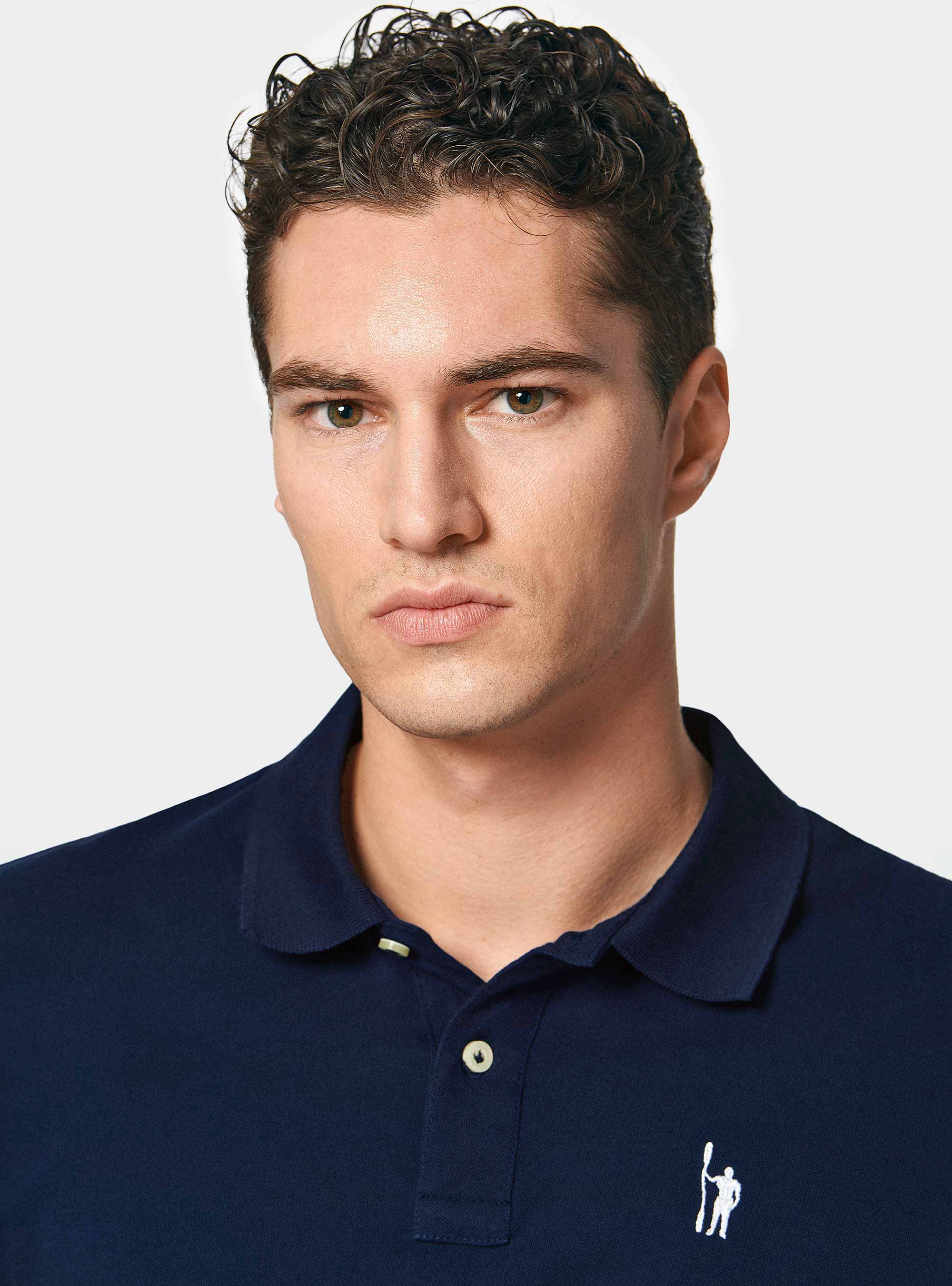 Polo classique en piqué, BLEU