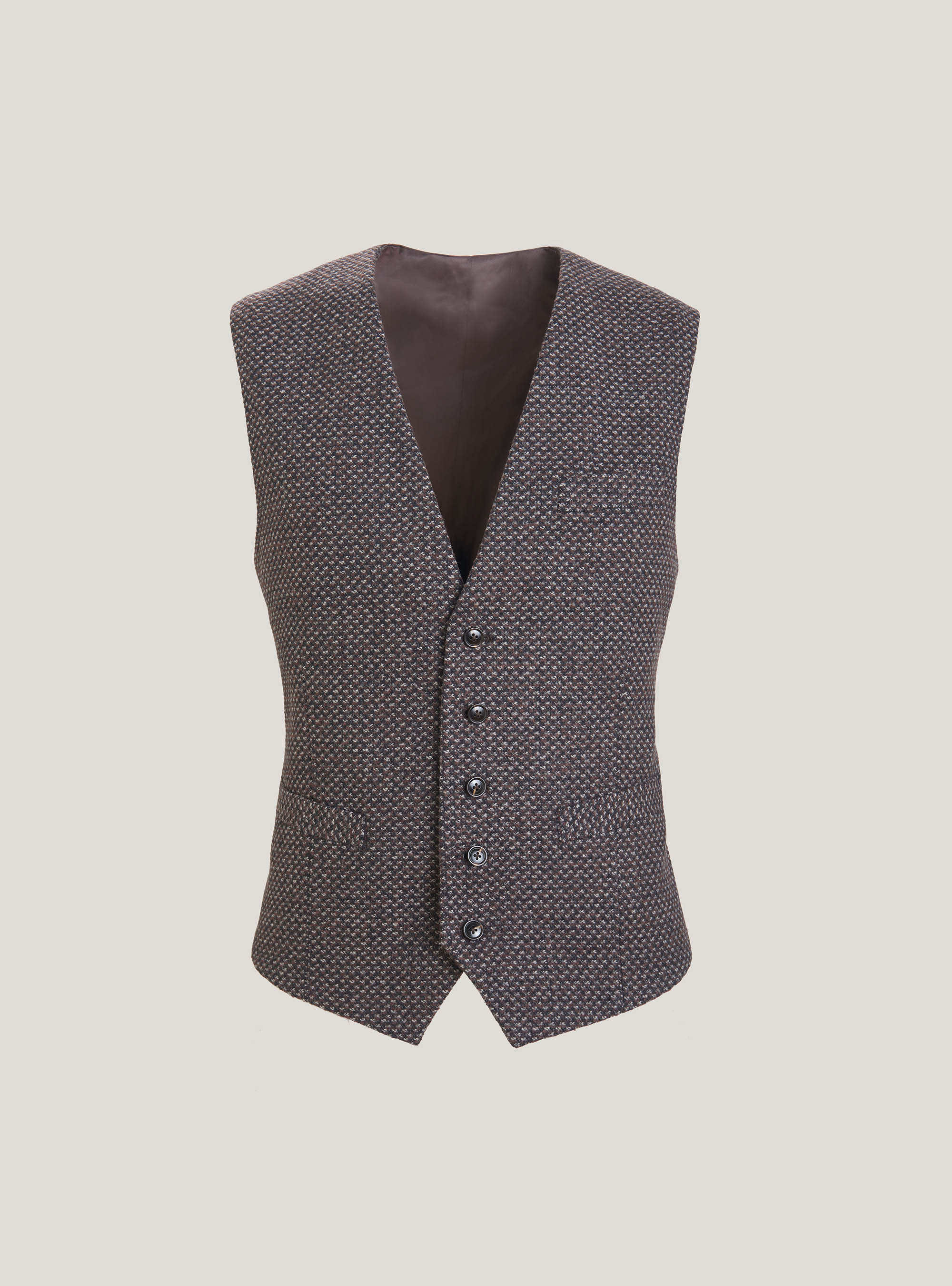 Patterned wool waistcoat, MULTICOLOR