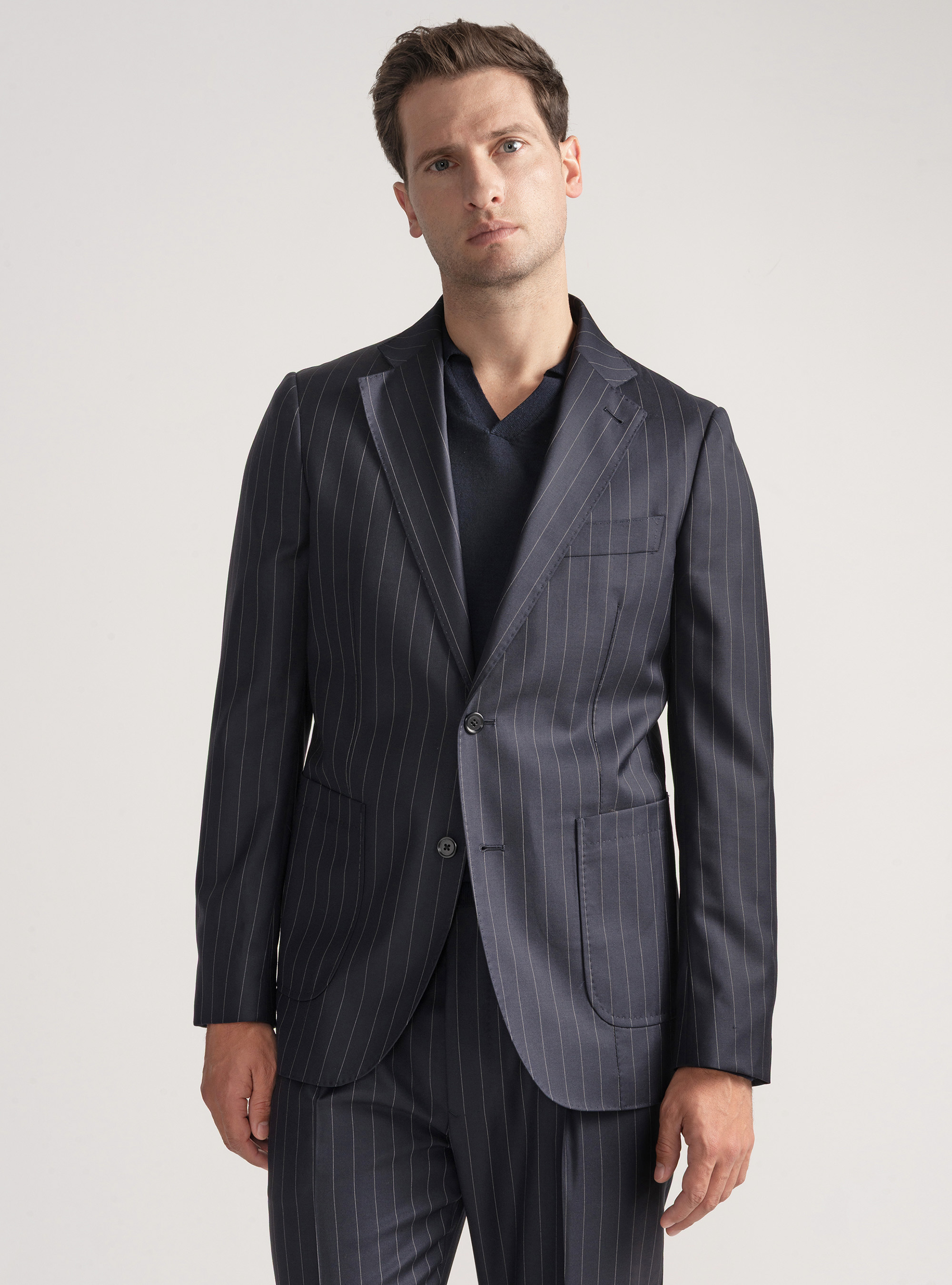 Giacca per abito gessato in pura lana Vitale Barberis Canonico