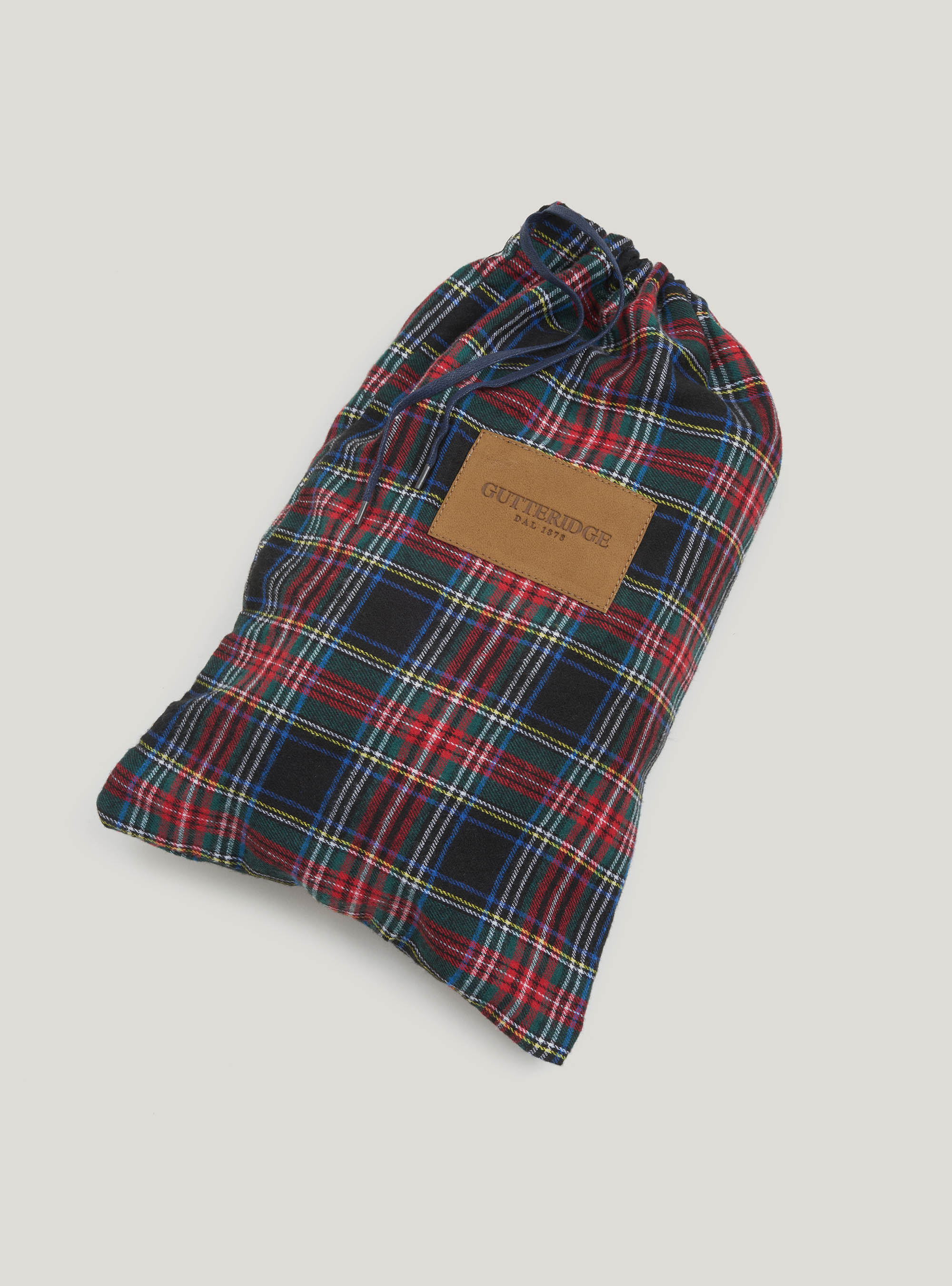 Pantofole in flanella a quadri, BLU NAVY