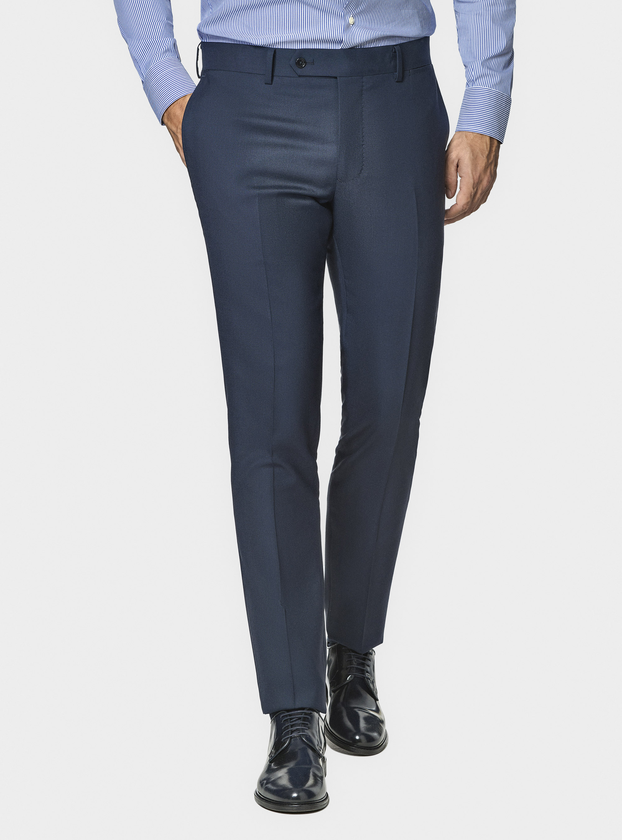 Pantalon de costume en pure laine Vitale Barberis Canonico, BLEU