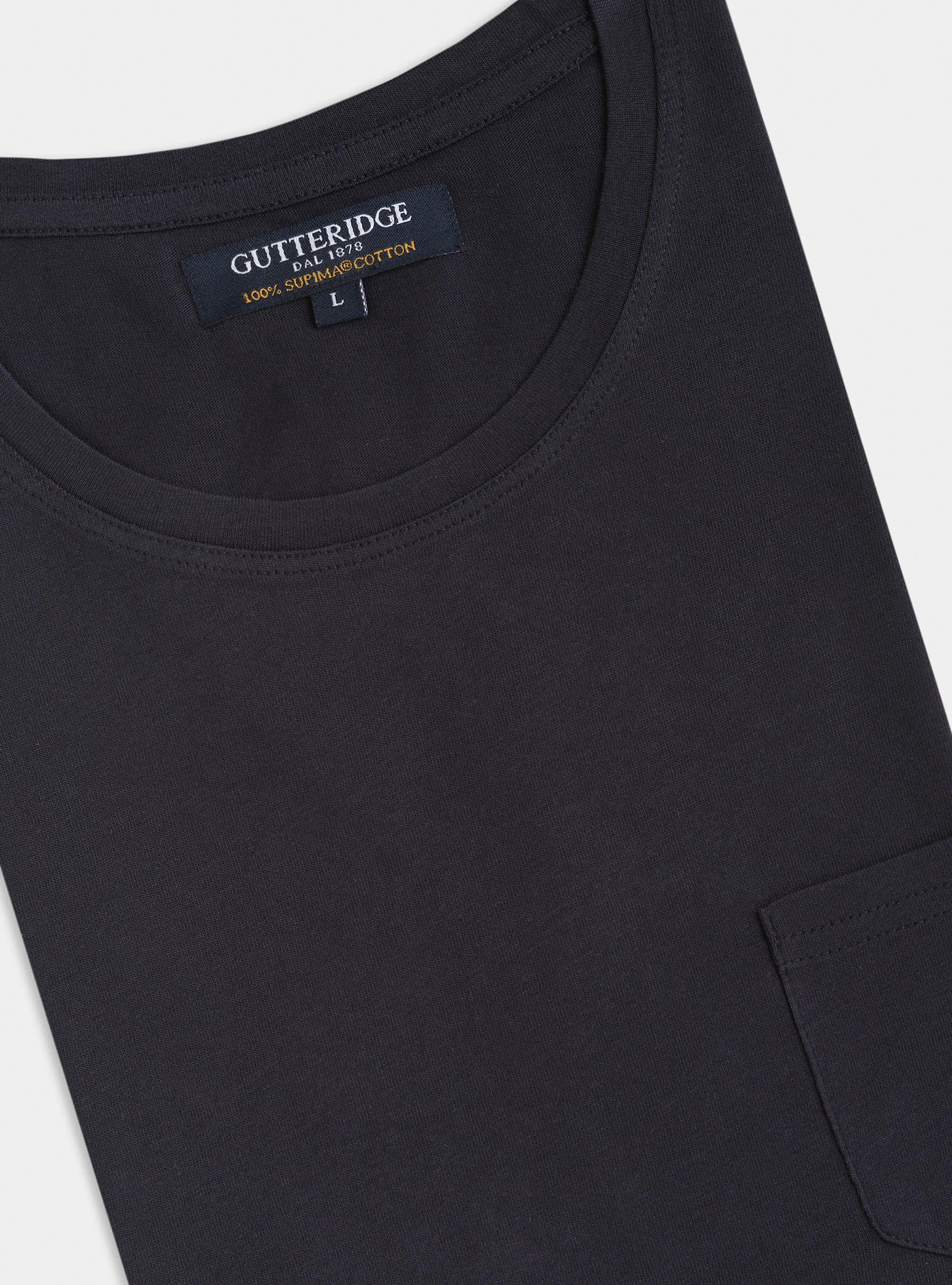 Maglietta con taschino in jersey di Cotone Supima, BLU NAVY