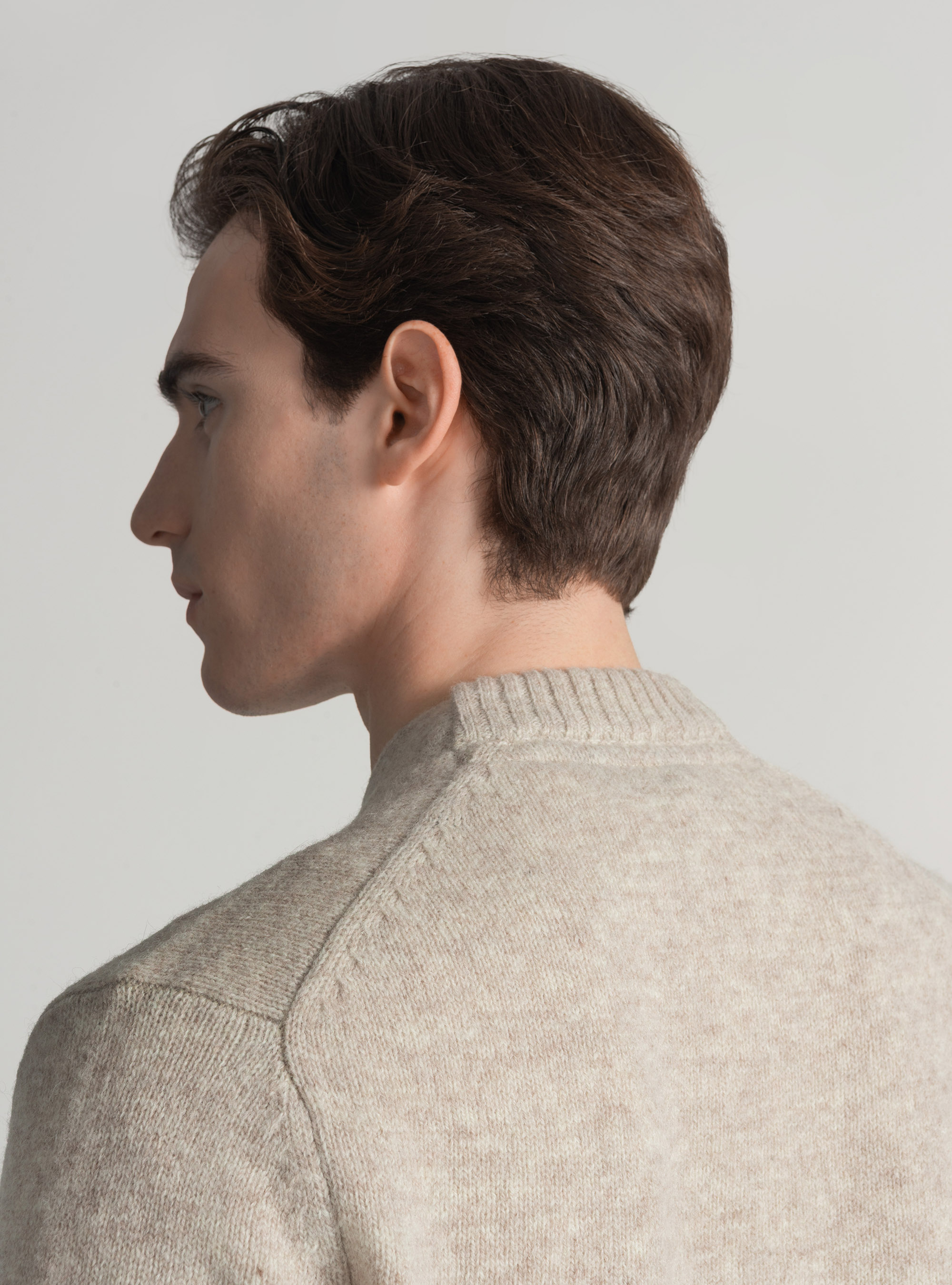 Cardigan in maglia di lana shetland, ECRU