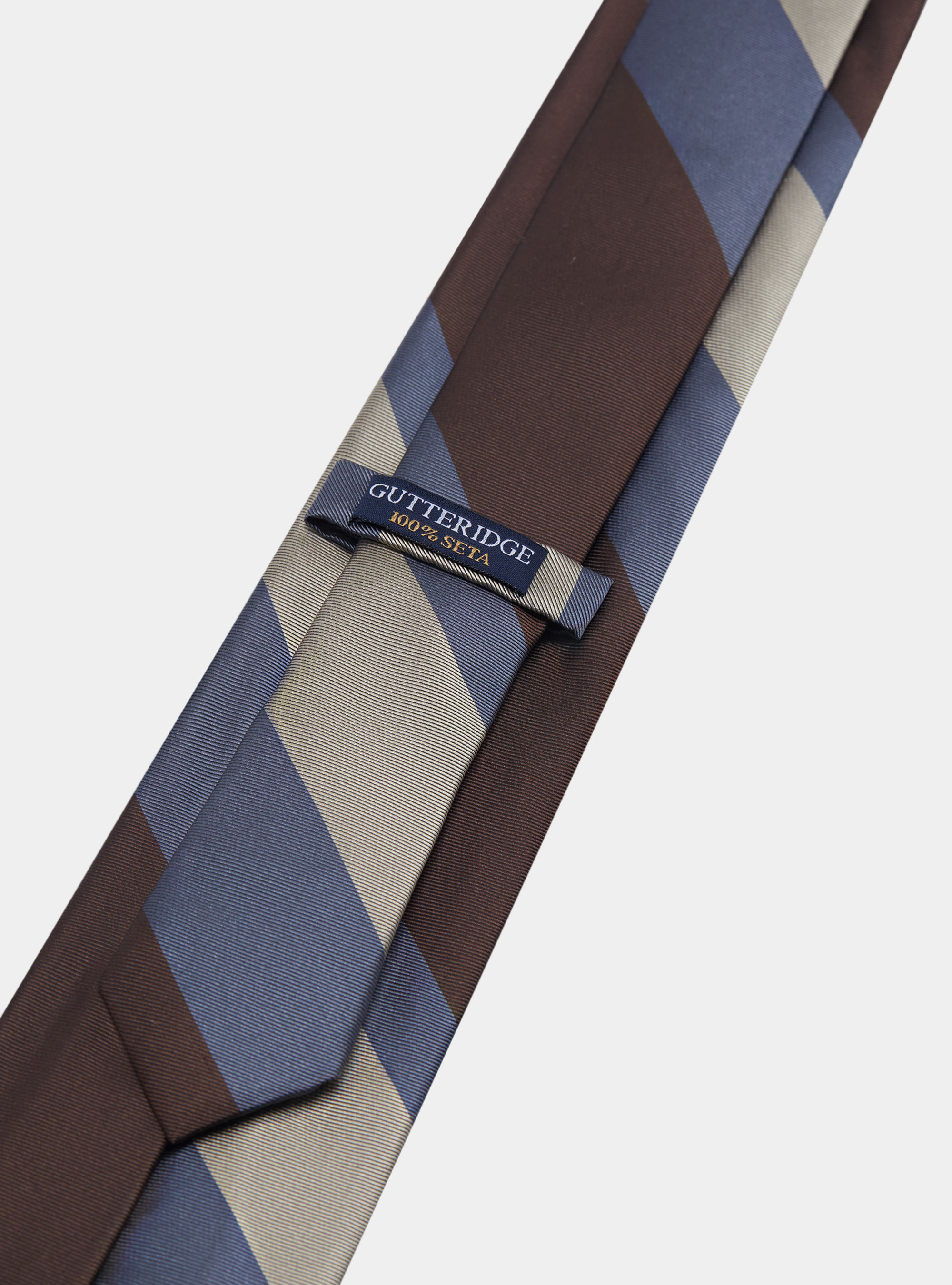 Regimental silk twill tie, BROWN