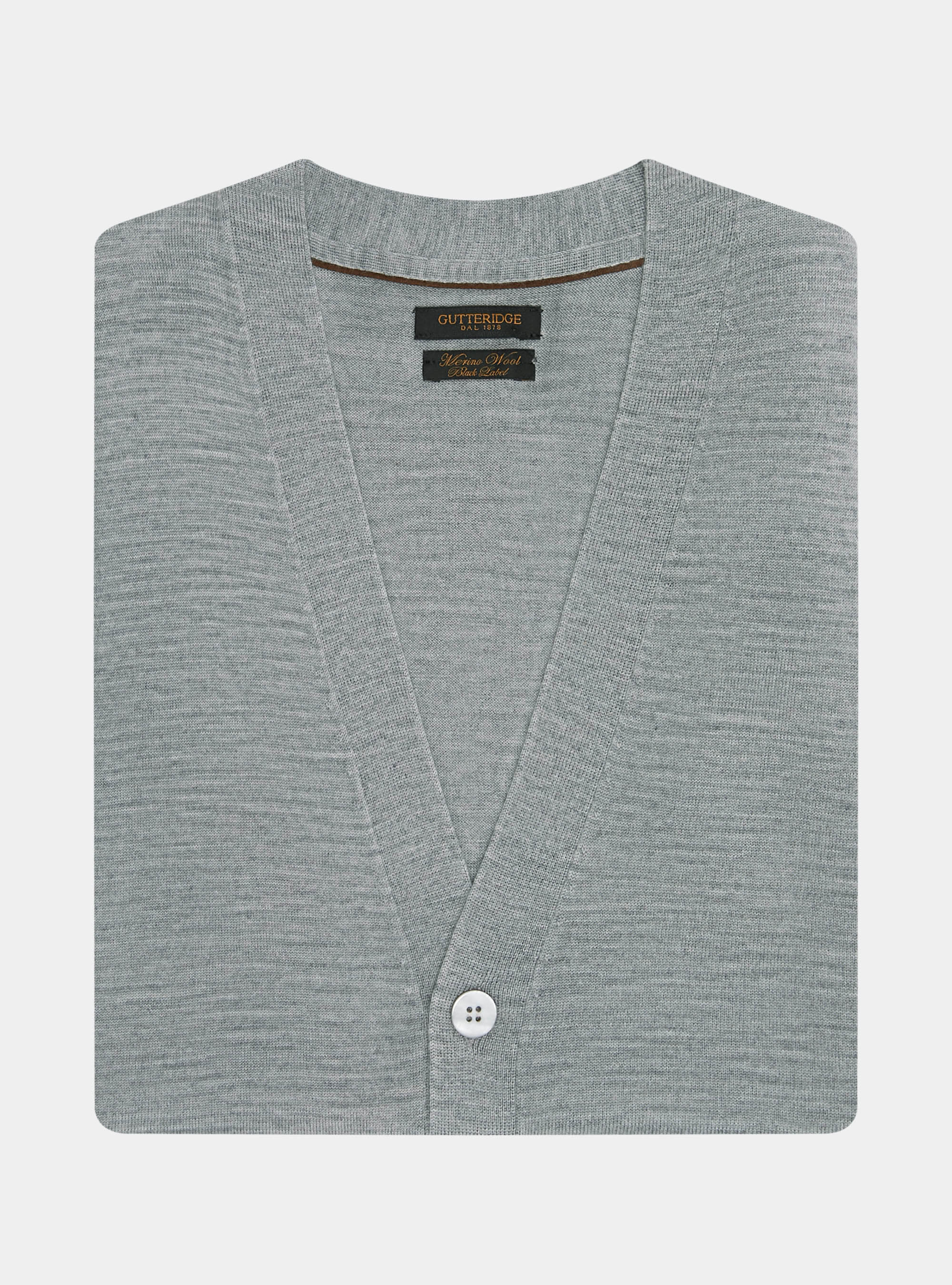 Chaleco de punto de pura lana merina extrafina, GRIGIO MELANGE 0151C