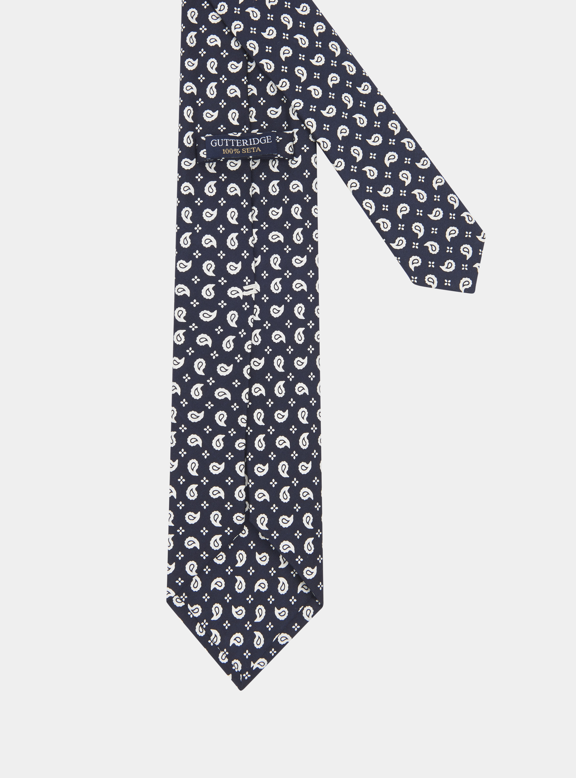Cravatta in seta stampa paisley, BLU NAVY