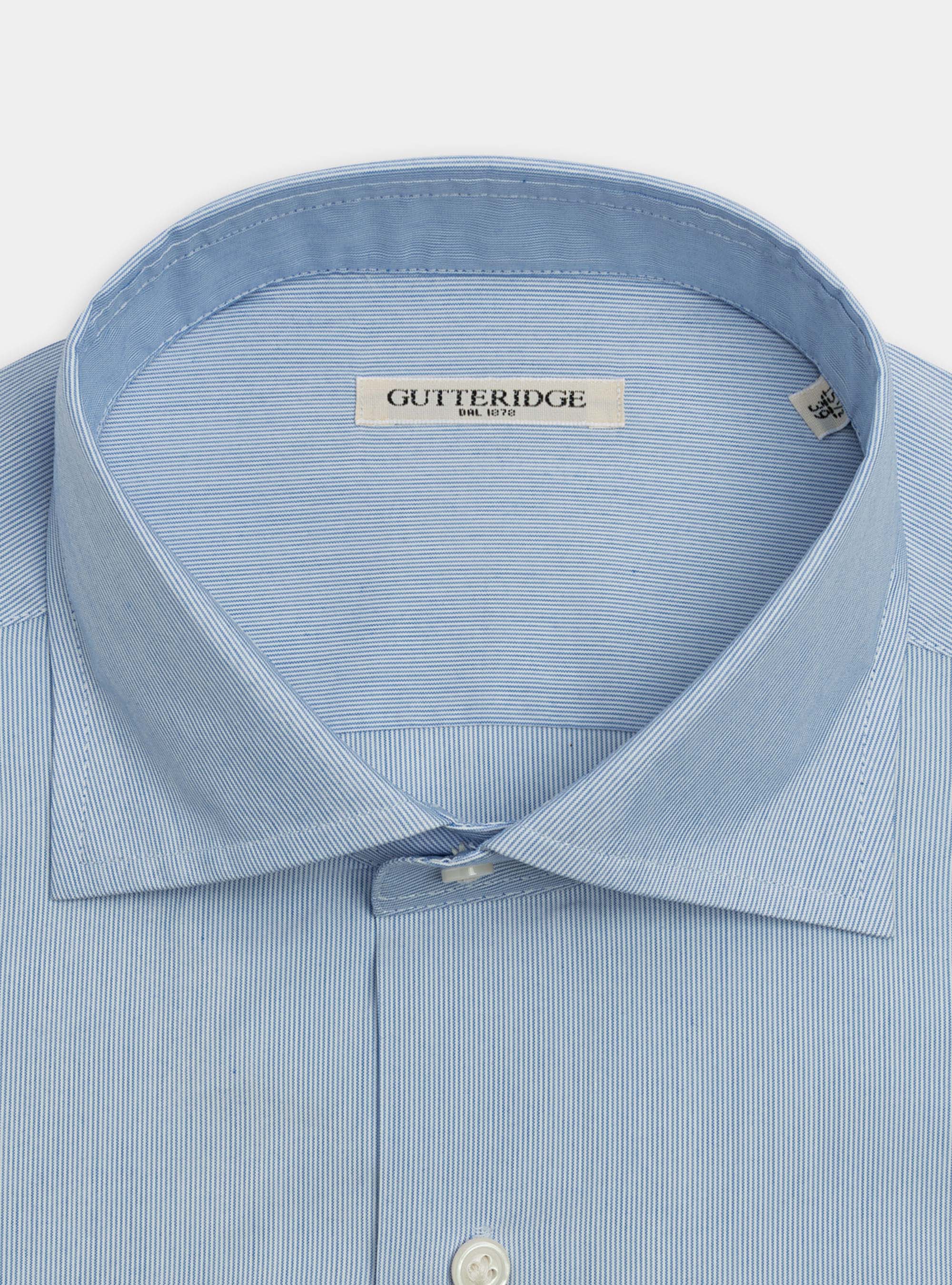 Camicia collo francese in misto cotone EcoMade, AZZURRO