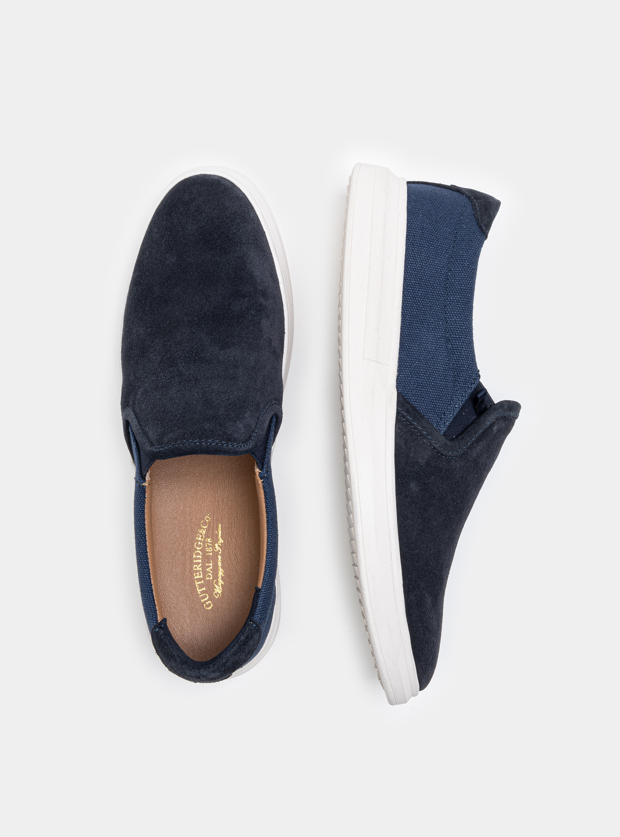 Slip-on in canvas e suede, BLU NAVY