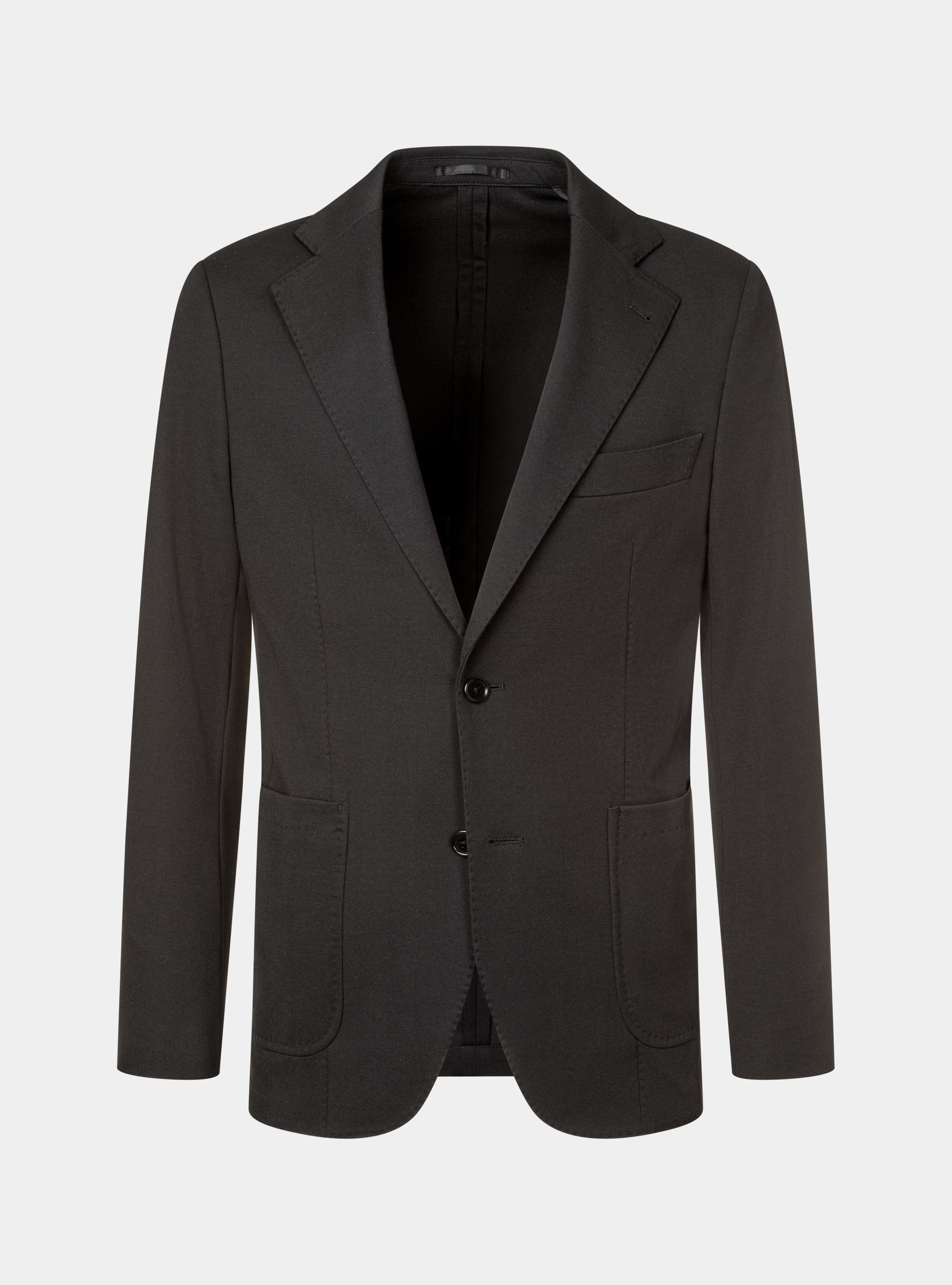 Giacca nera in jersey stretch, NERO