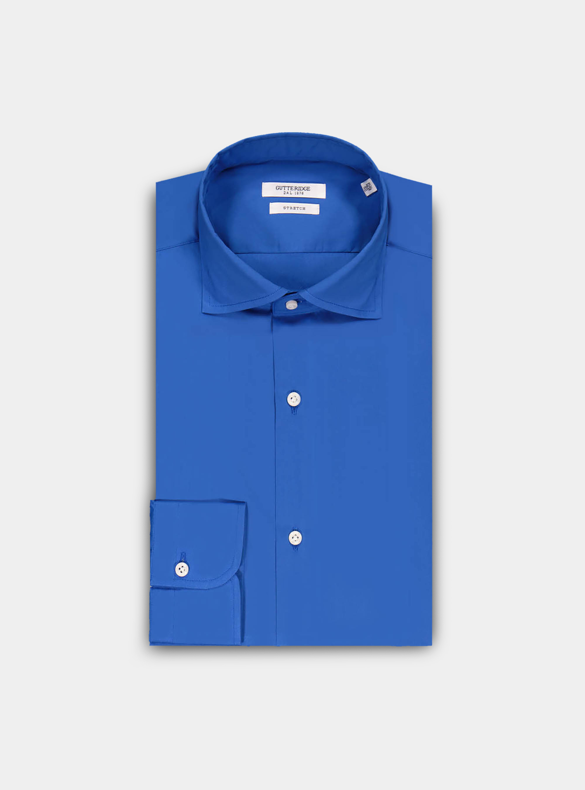 Camicia in cotone stretch, BLU