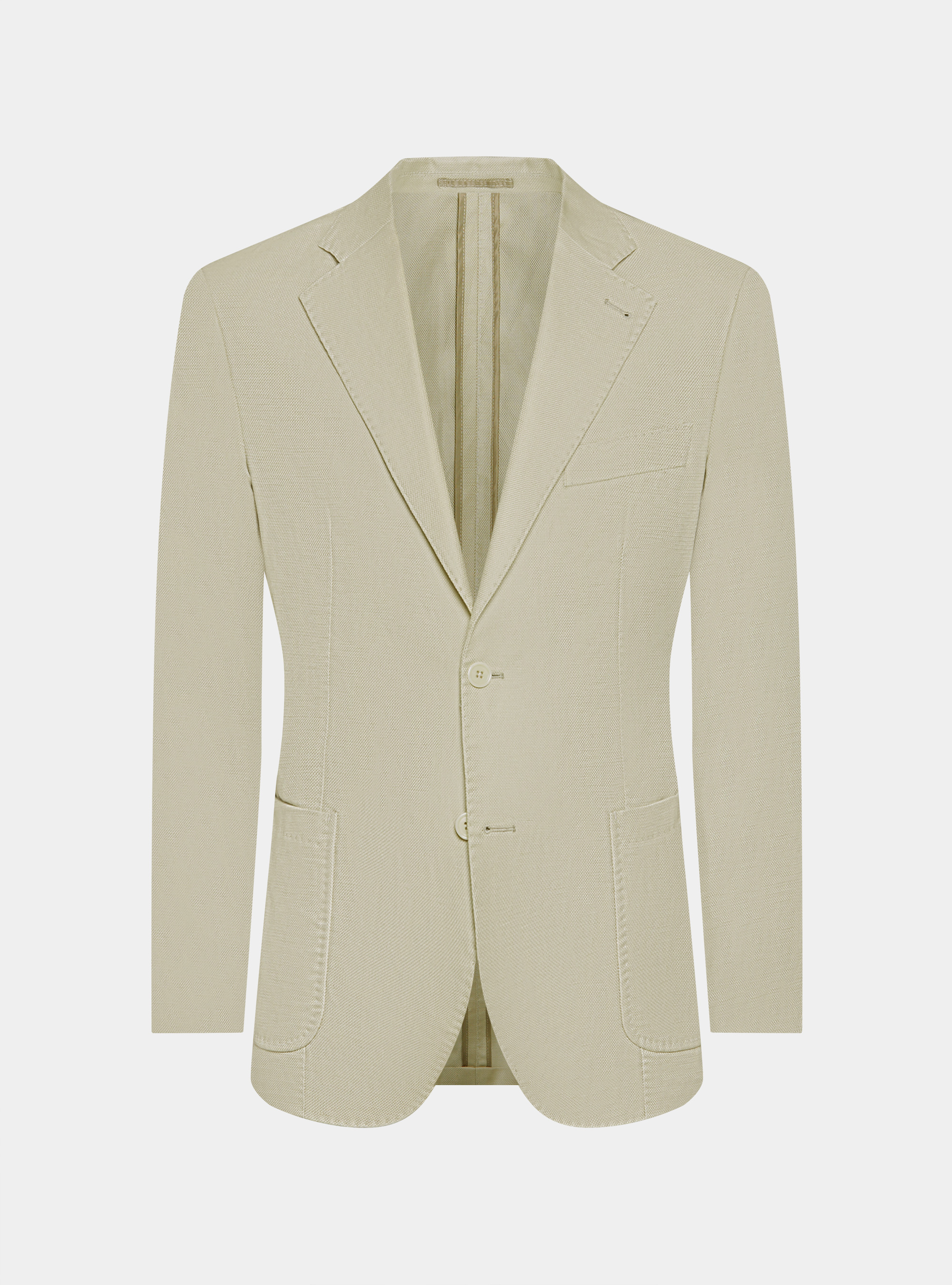 Giacca hopsack in cotone e lino, SABBIA