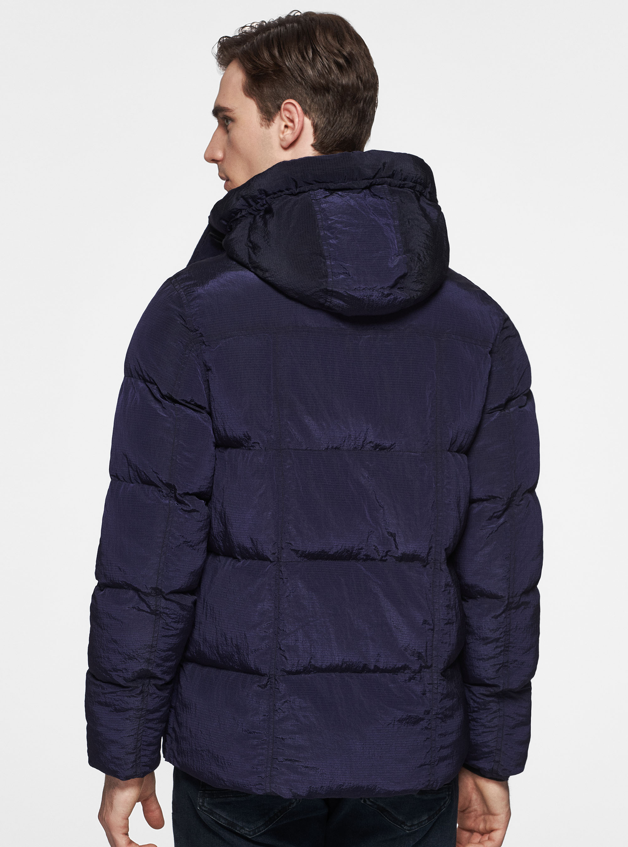 Technical nylon ripstop jacket with hood