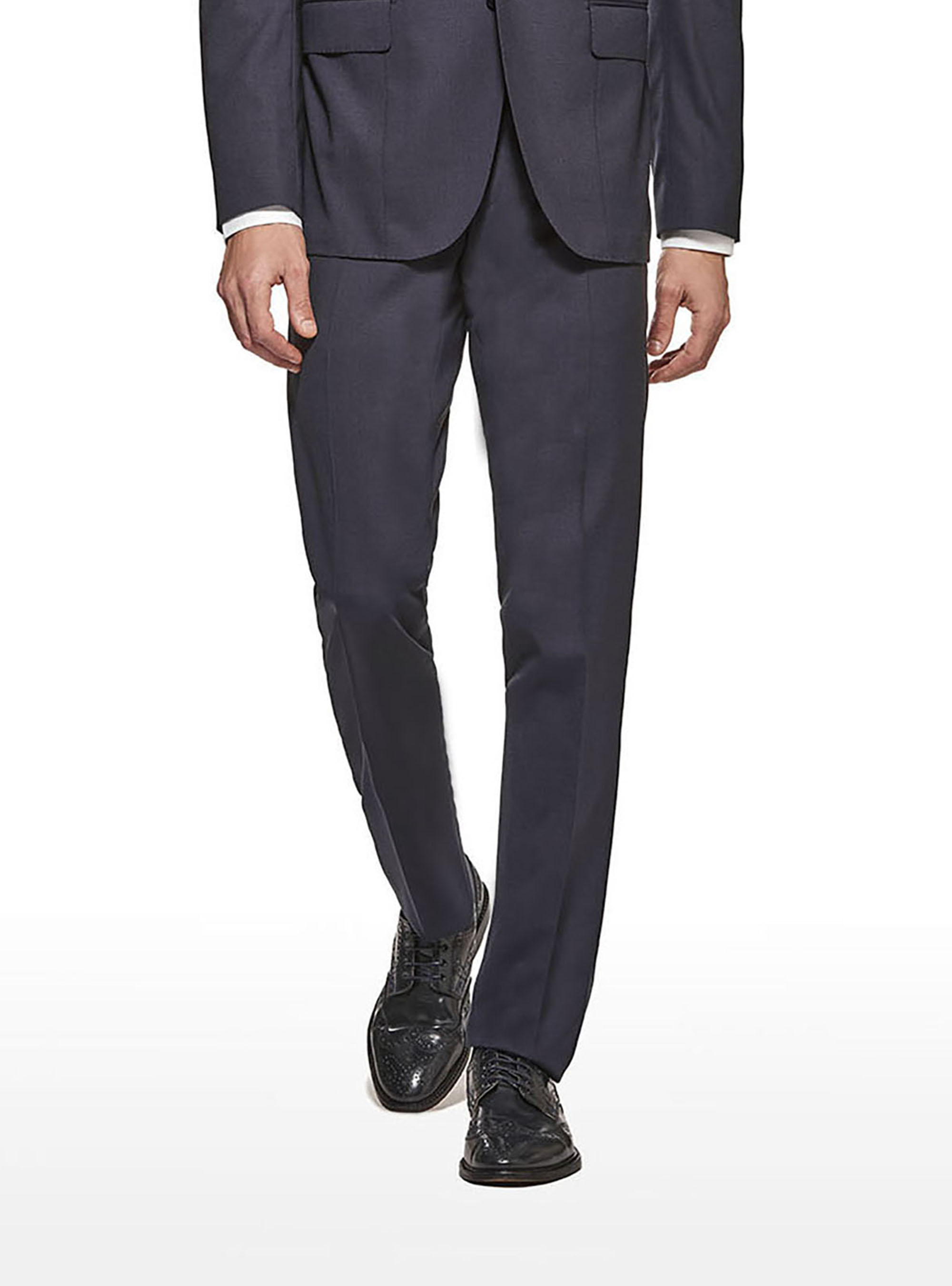 Pantaloni per abito in fresco lana, BLU NAVY