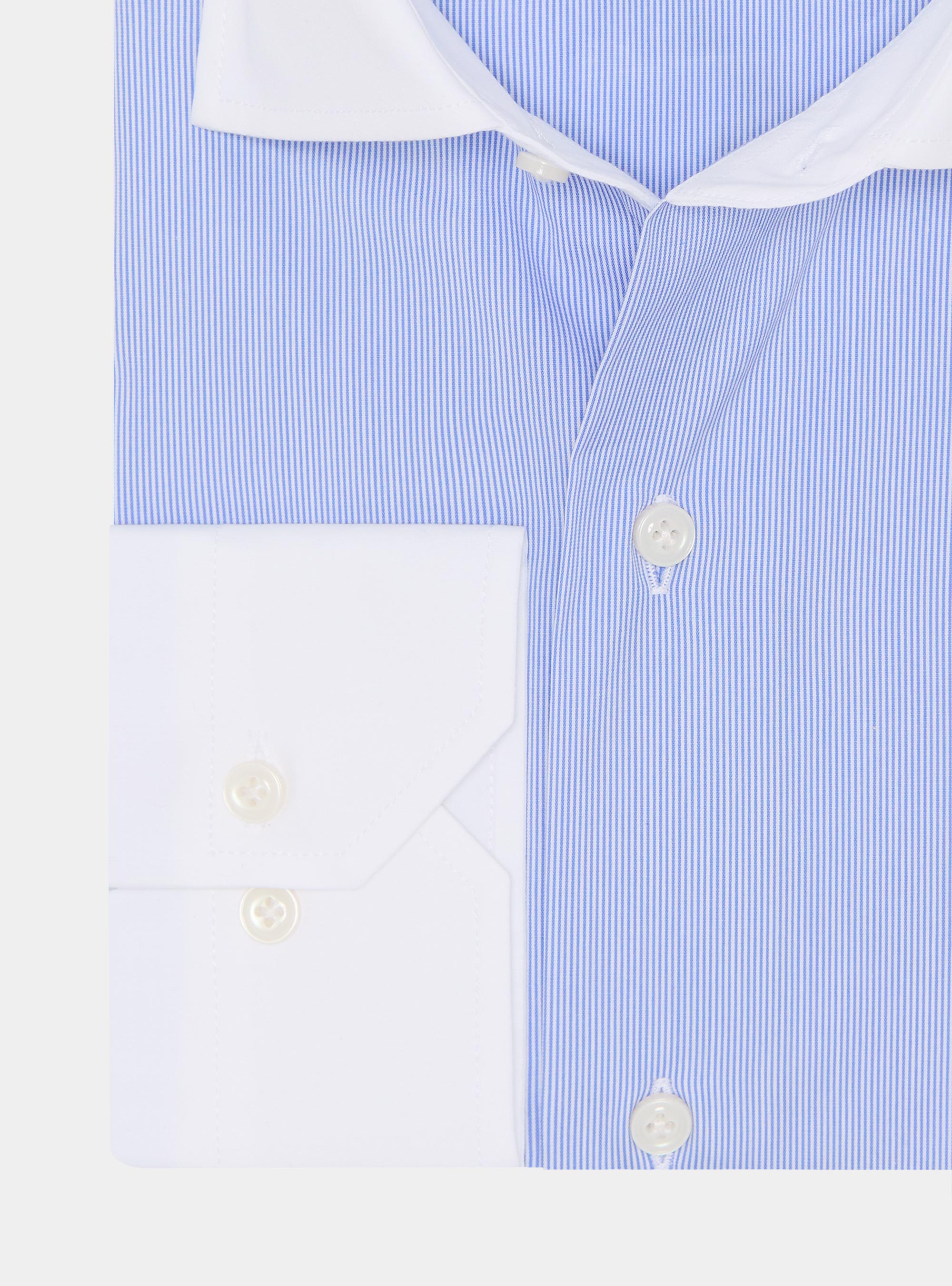Stretch poplin striped shirt with contrasts, LIGHT BLUE