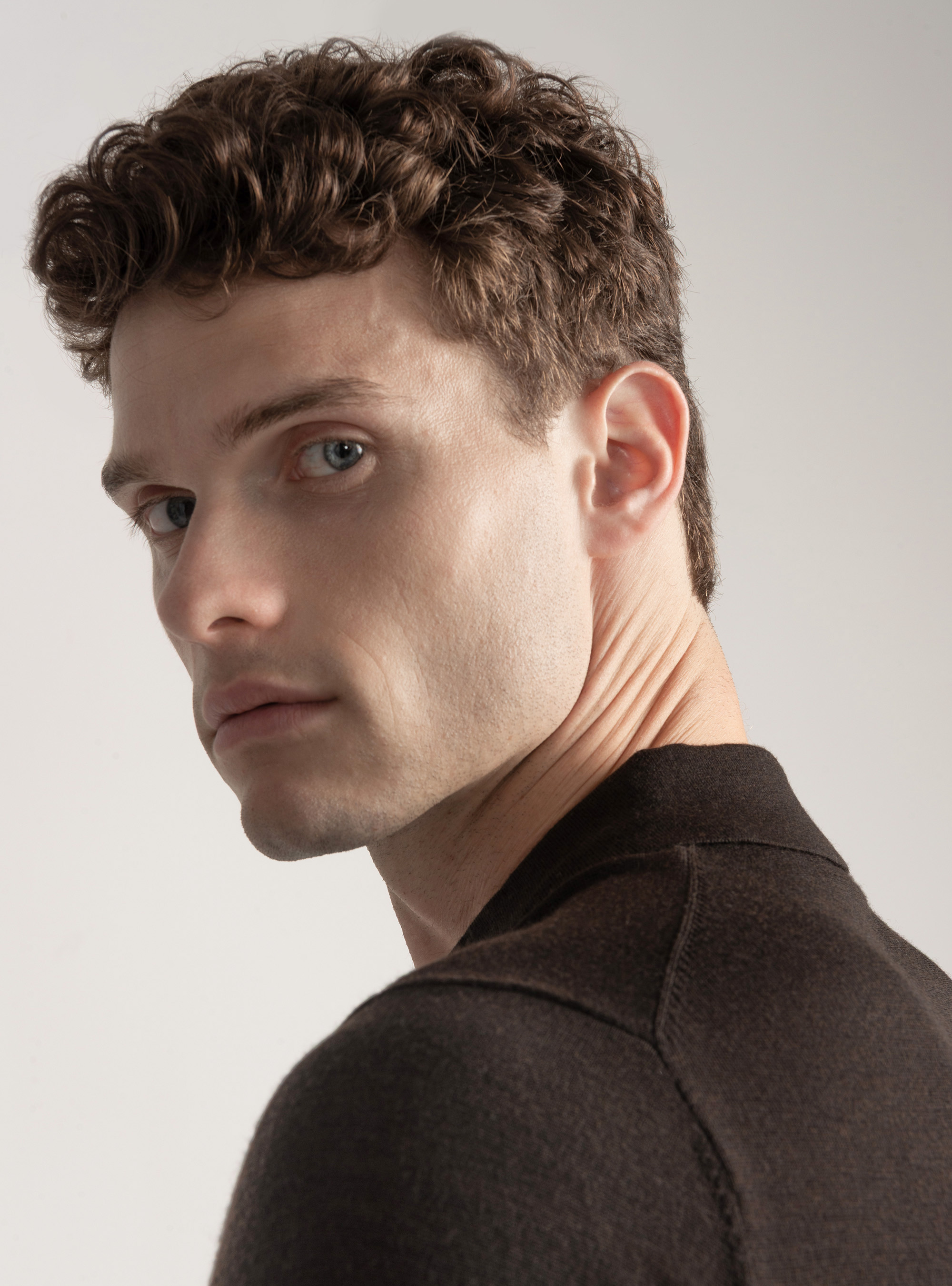 Polo de lana merina extrafina, MARRON