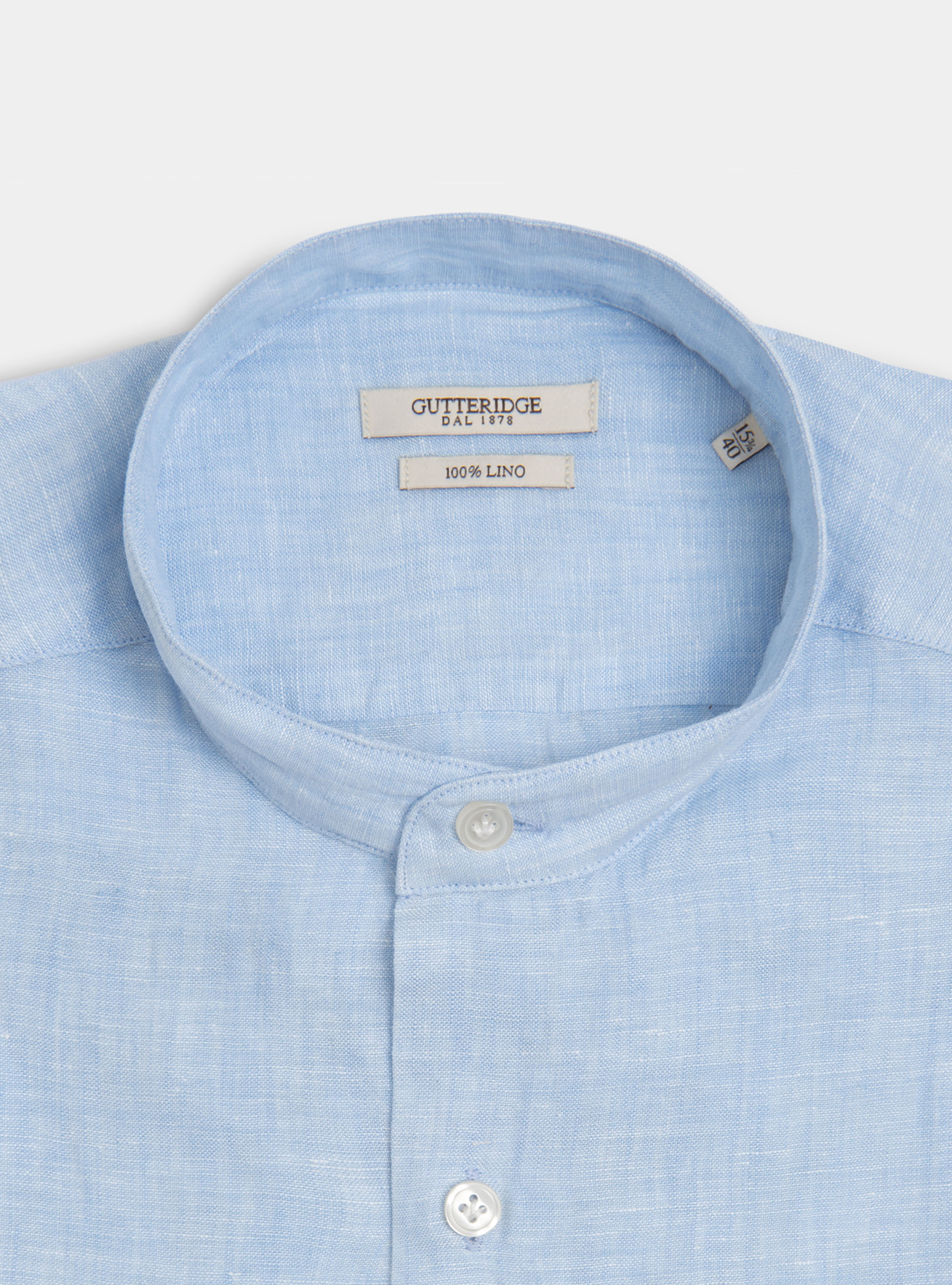 Pure Linen Korean Shirt, LIGHT BLUE