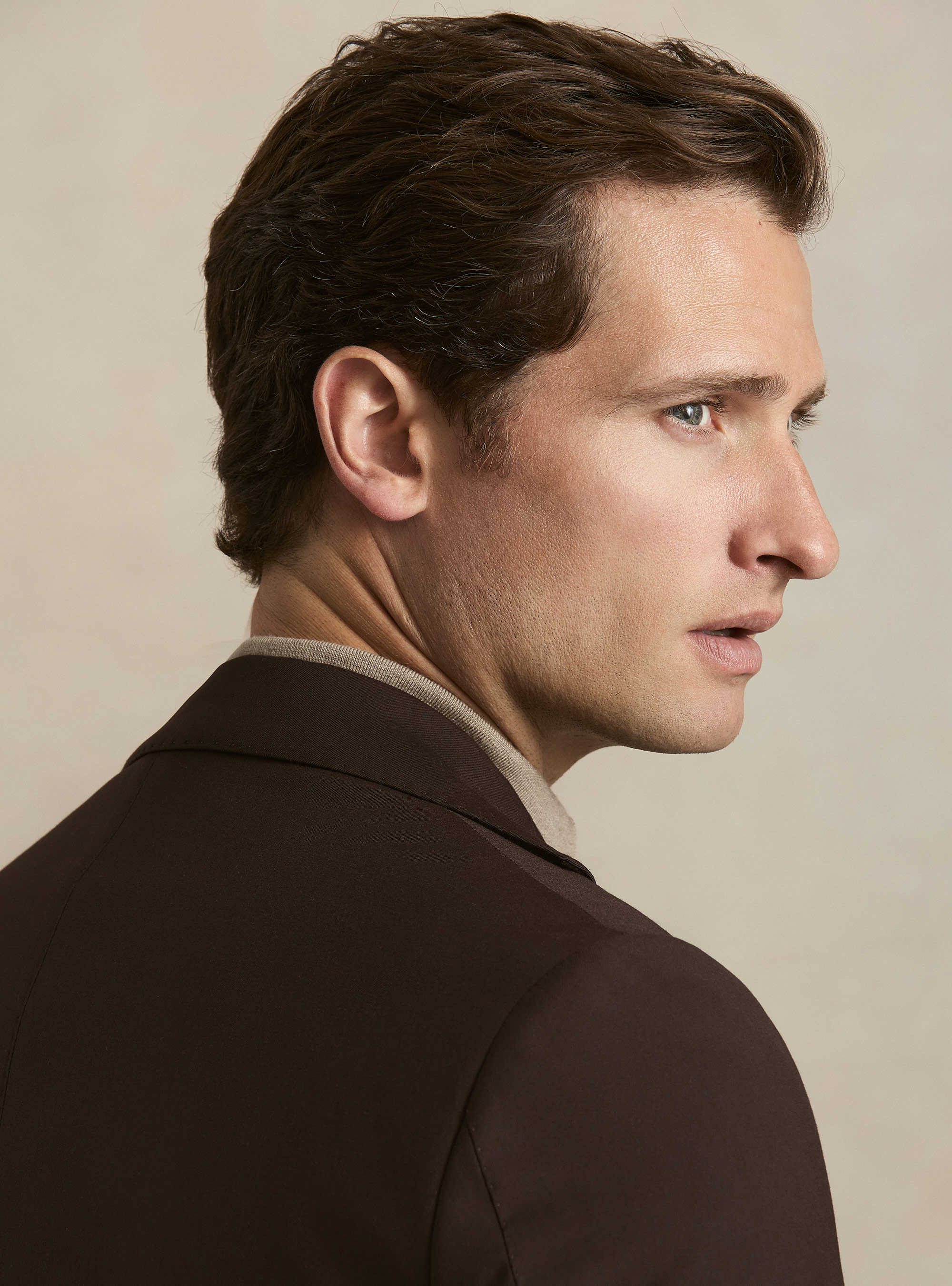 Slim fit classic suit blazer, BROWN