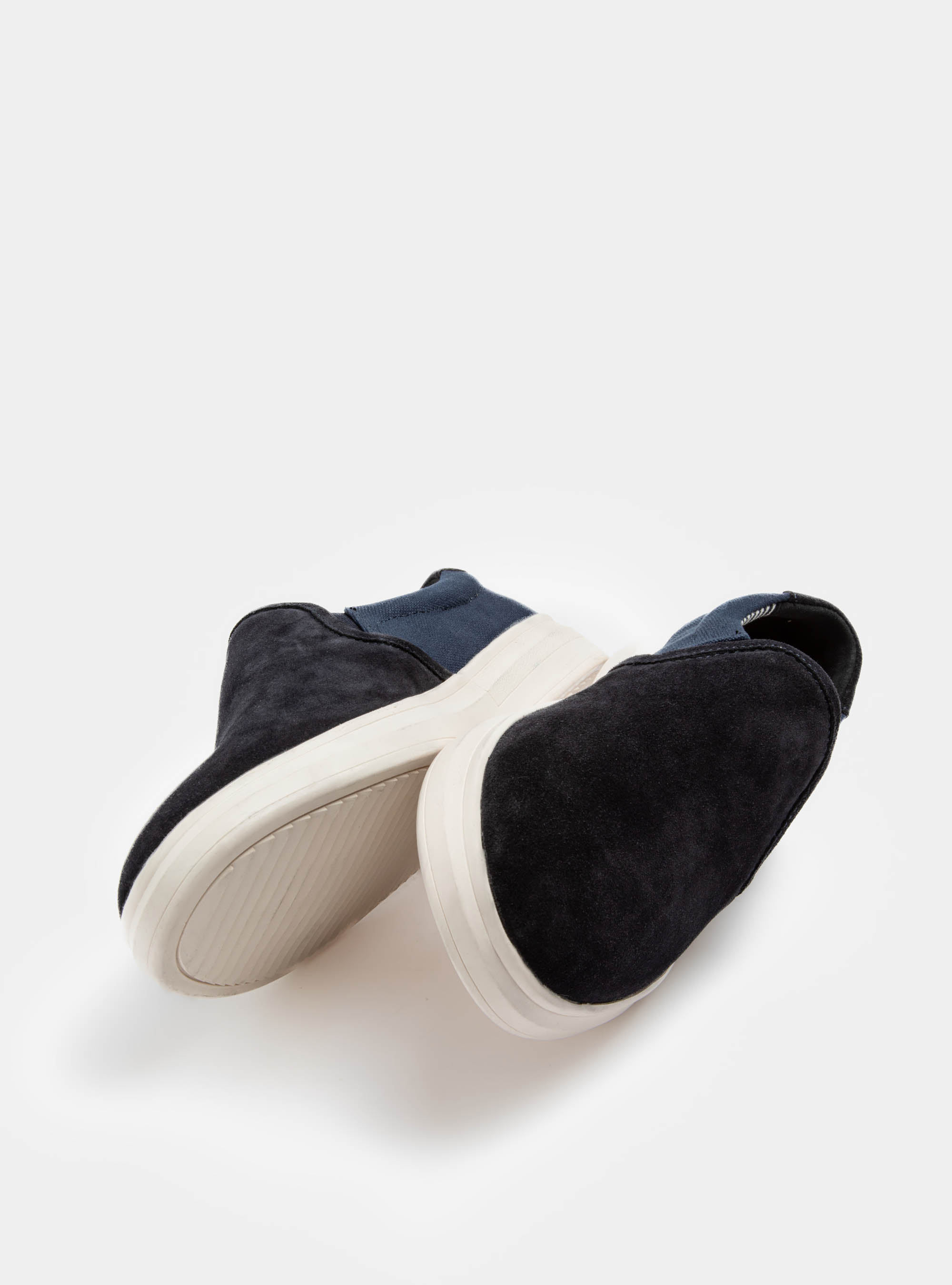 Suede and canvas slip-on