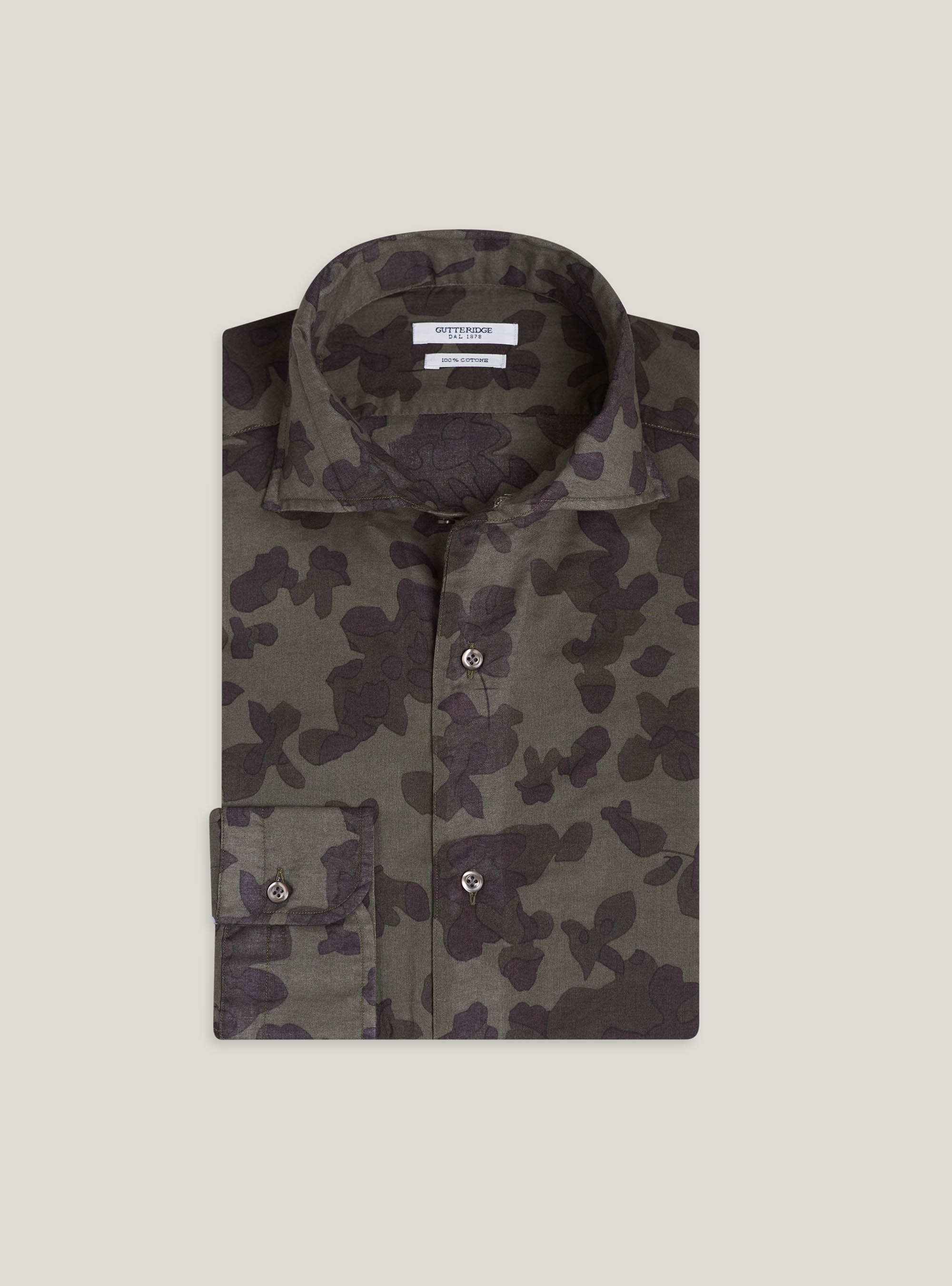 Camicia in cotone stampa camouflage