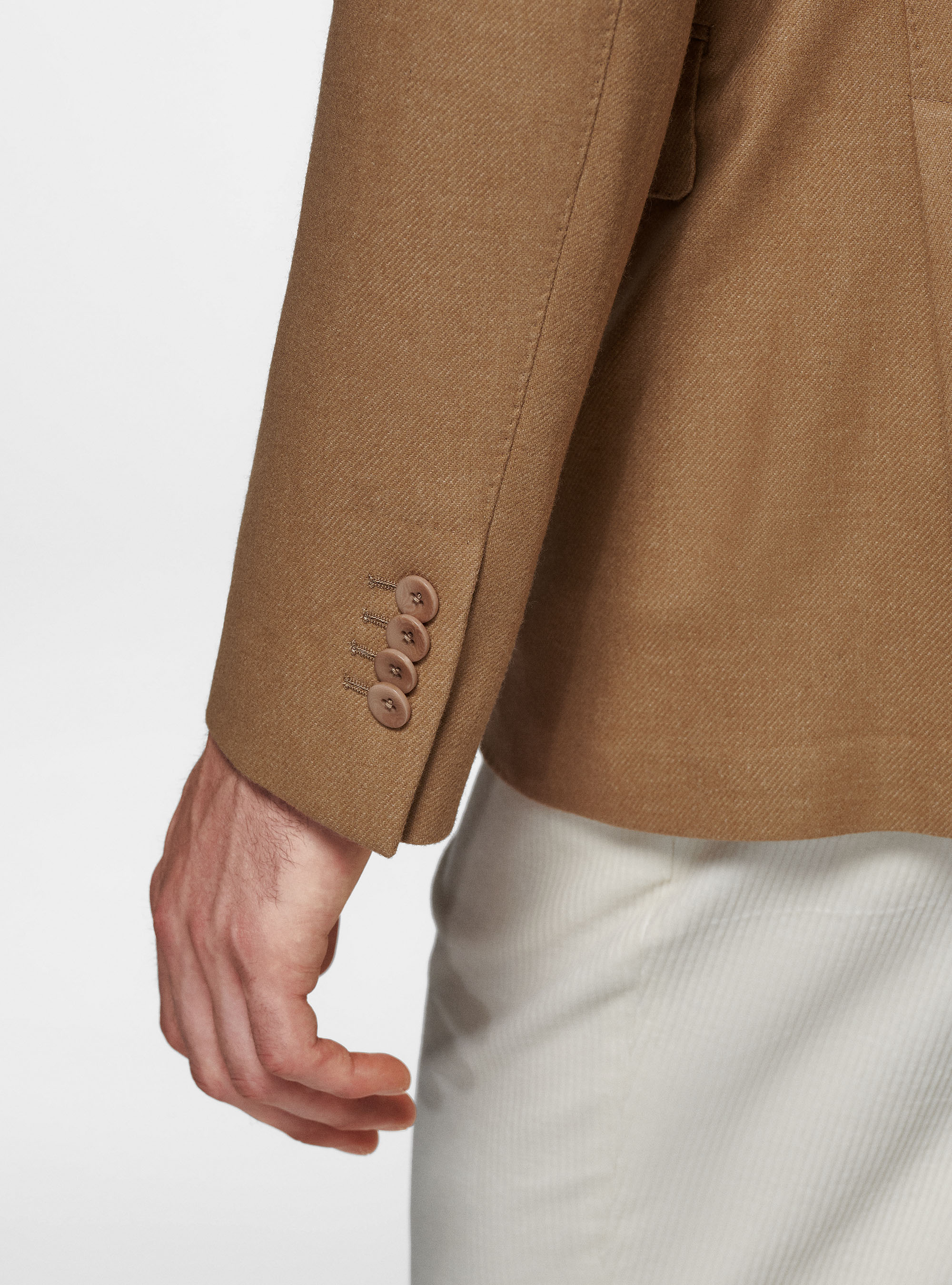 Giacca petto a lancia in flanella Duemilagori, SABBIA