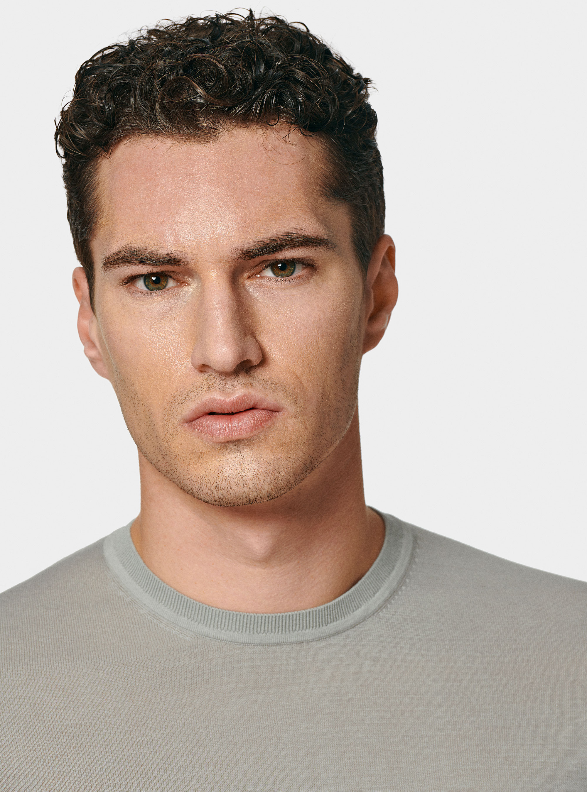 Maglia girocollo in cotone e seta, PERLA 0178C