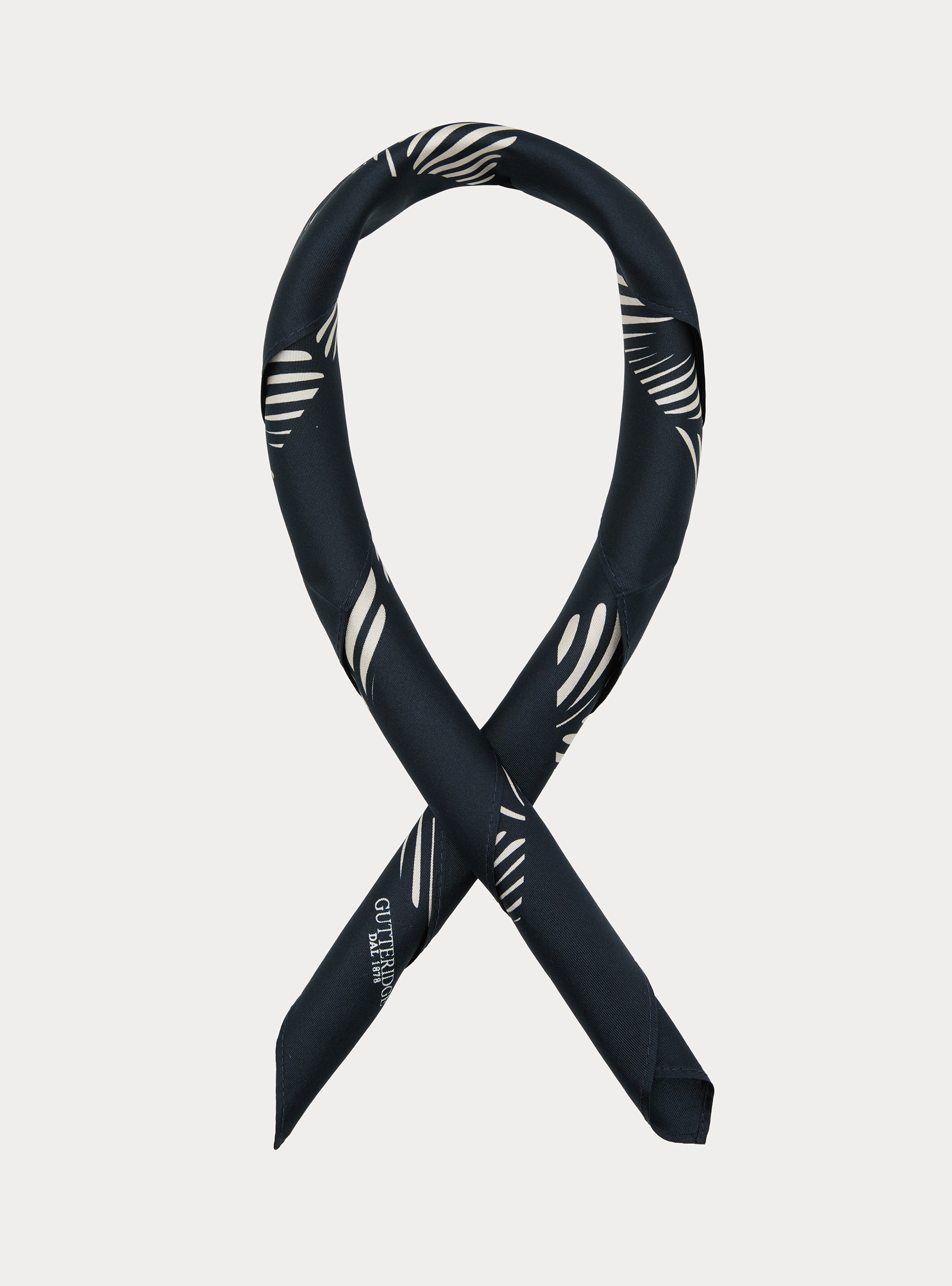 Foulard stampato in seta fantasia, NAVY BLUE