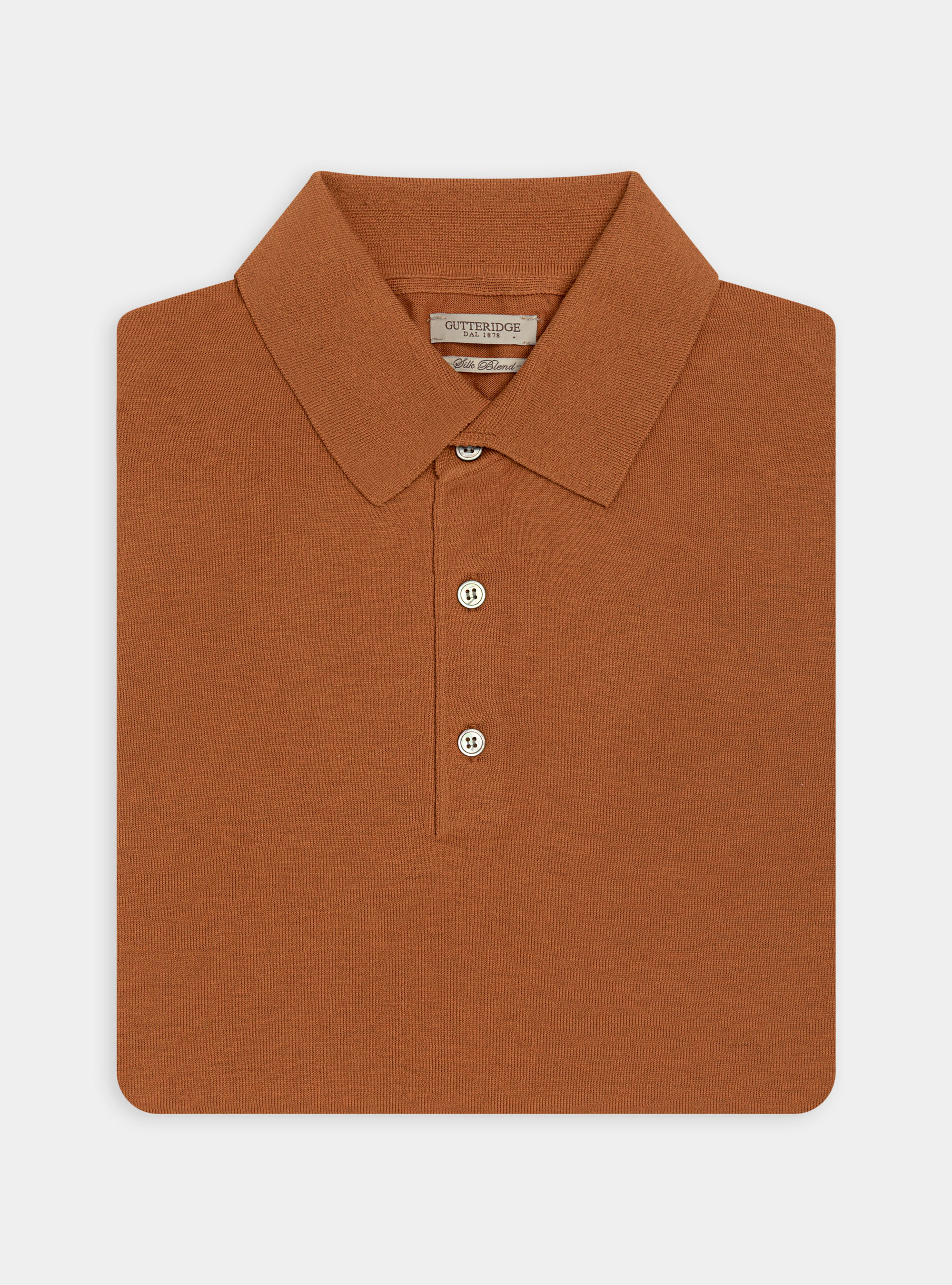 Polo en coton et soie, ORANGE