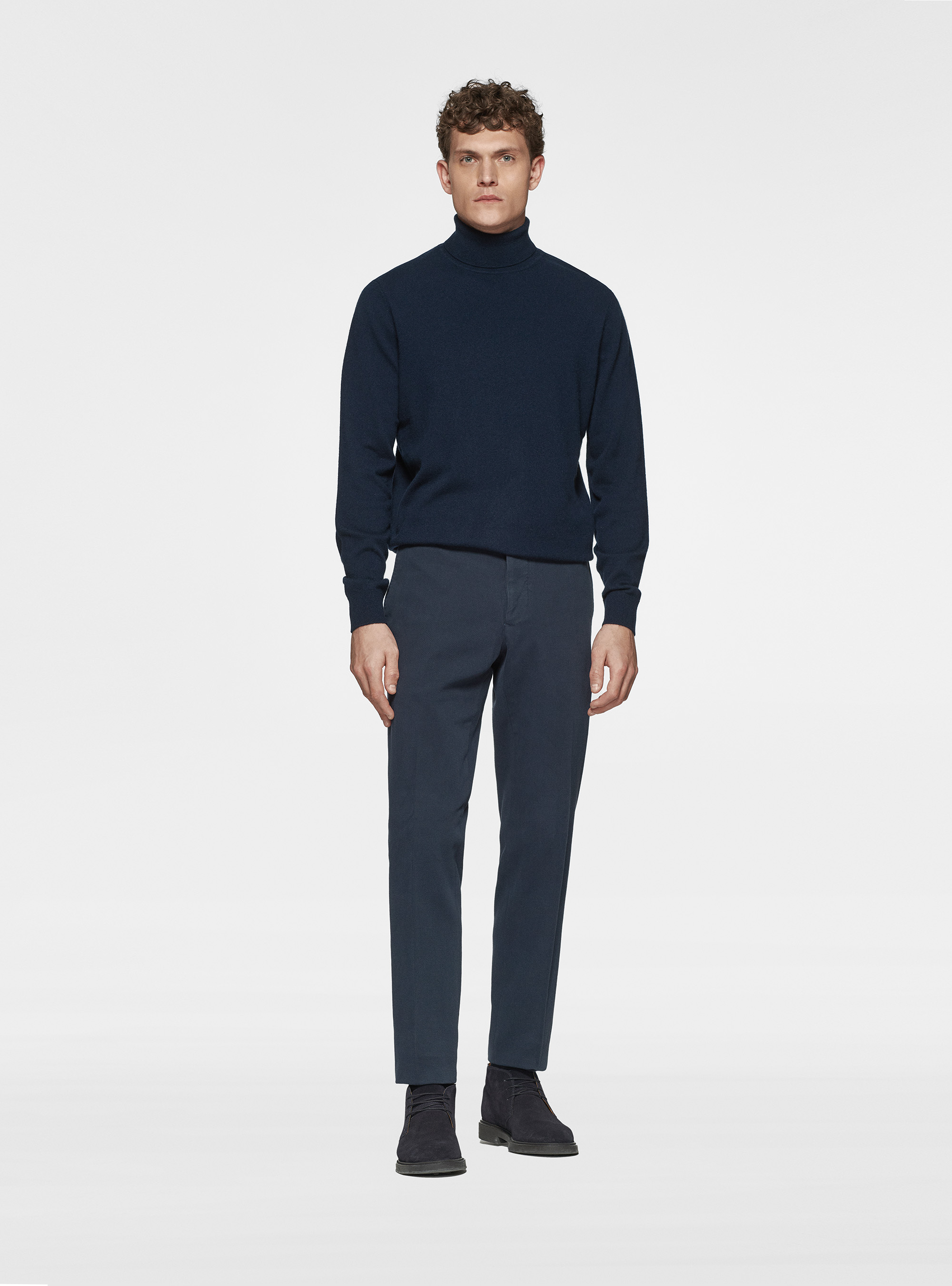 Cashmere turtleneck, NAVY BLUE