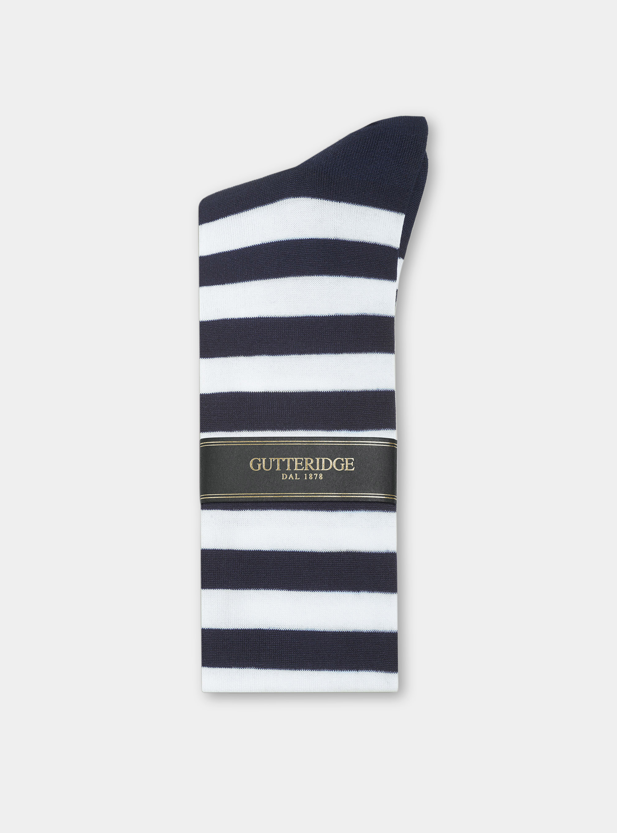 Gutteridge - Chaussette longues à rayures, , Bleu Marine, Taille: Unica
