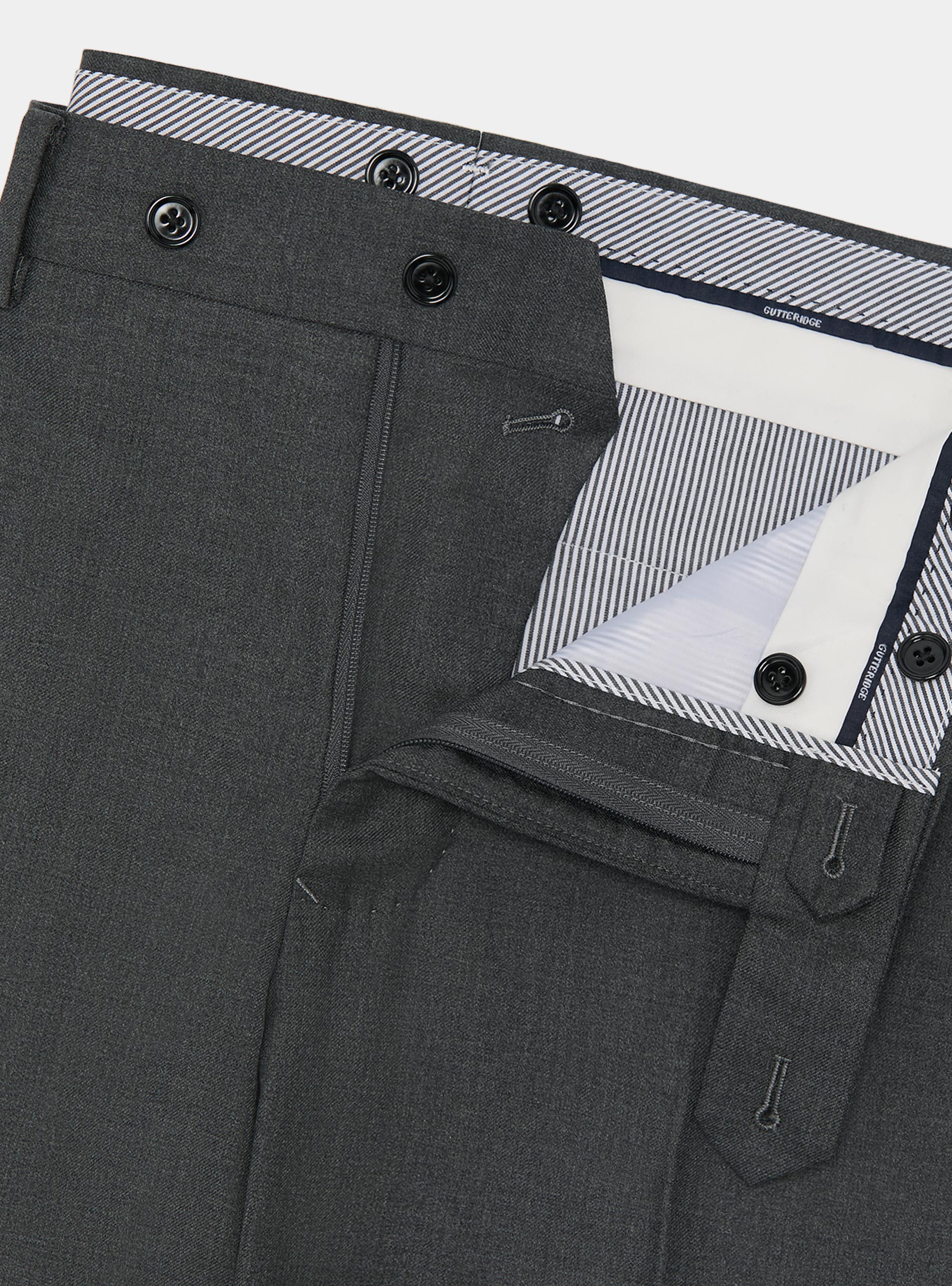 Pantaloni per abito in pura lana Vitale Barberis Canonico, ASFALTO