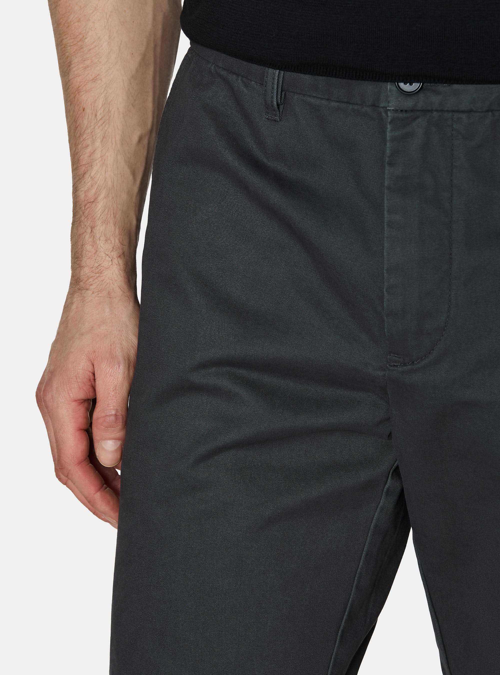 Bermuda chino in twill di cotone, ASFALTO