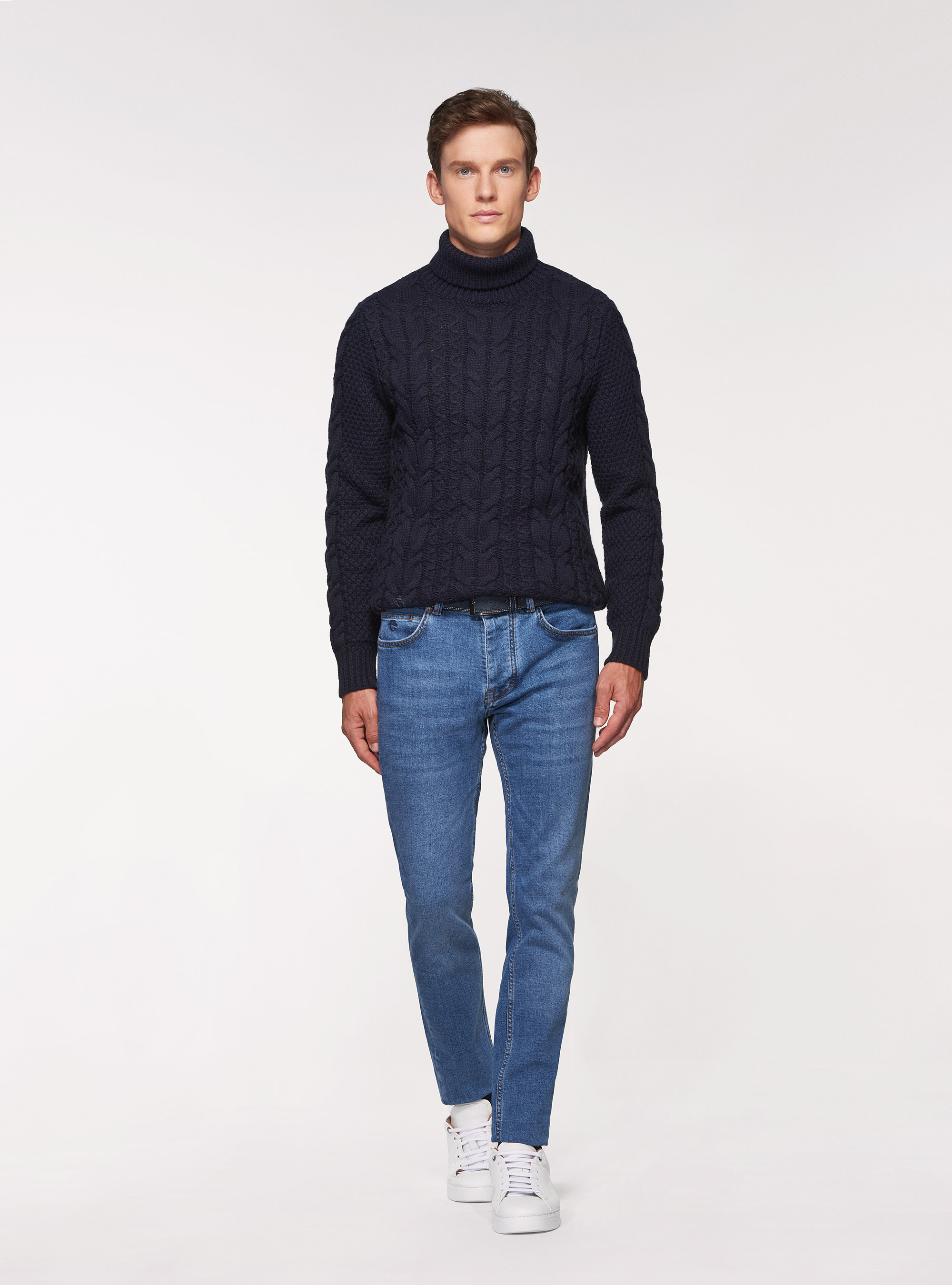 Regular fit washed jeans, BLUE