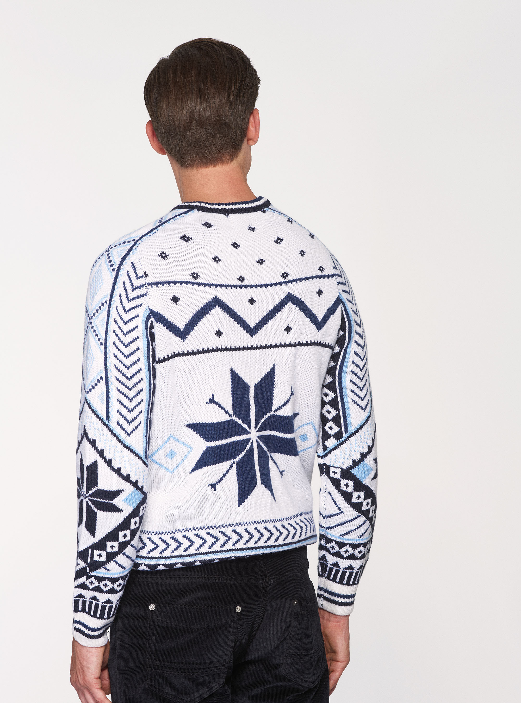 Maglia girocollo natalizia, BIANCO