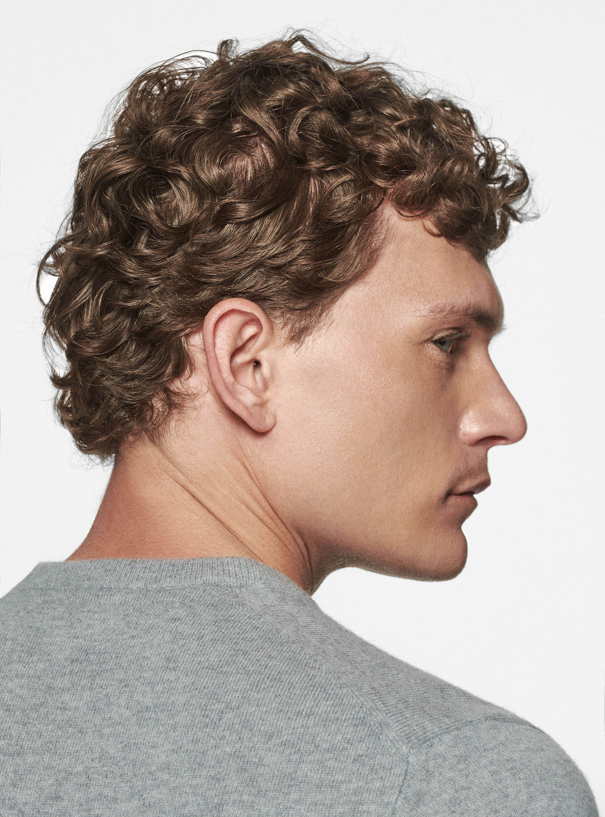 Maglia girocollo in lambswool e cashmere, GRIGIO MELANGE 0151C