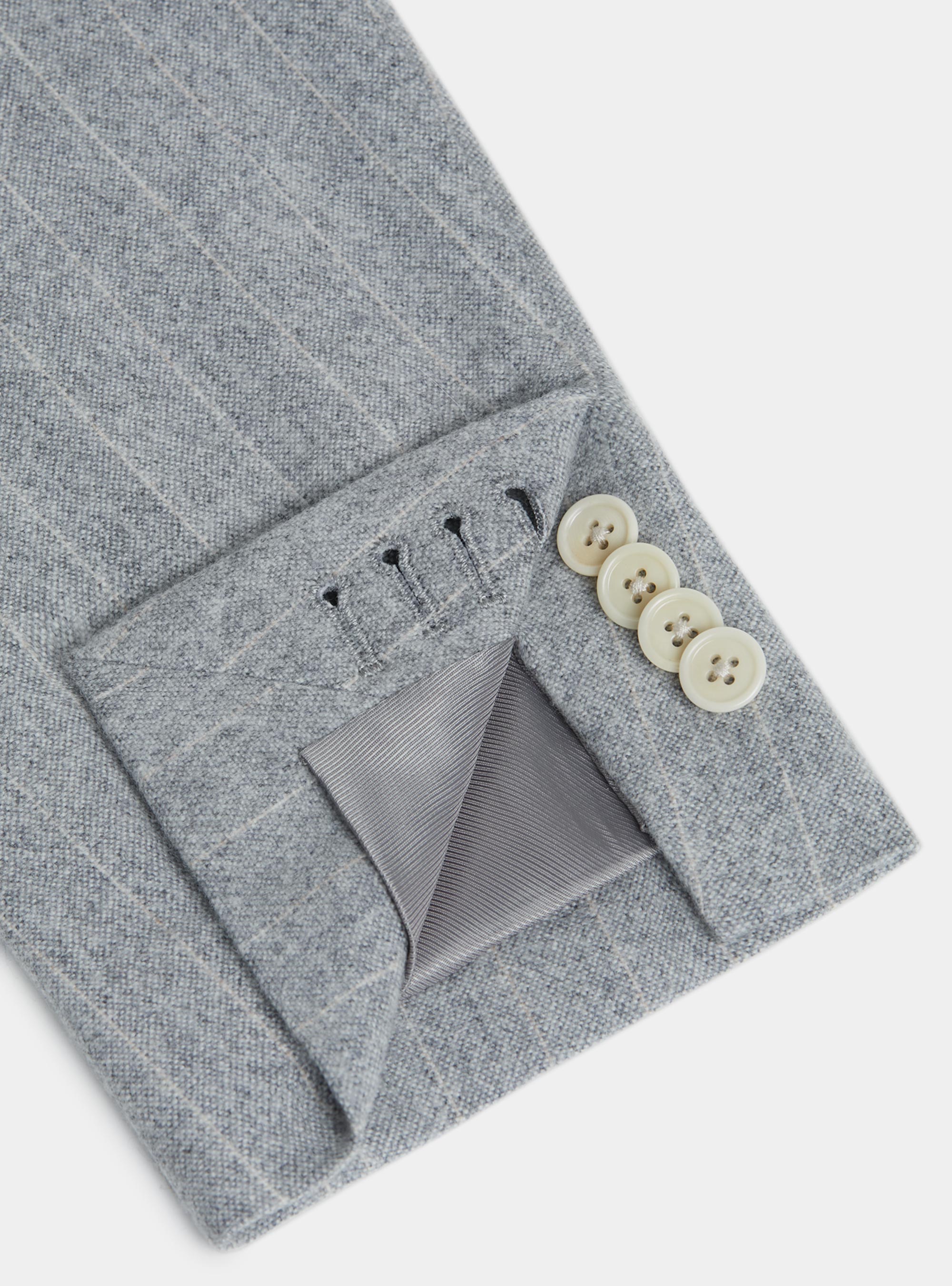 Pinstripe flannel blazer, LIGHT GREY MELANGE