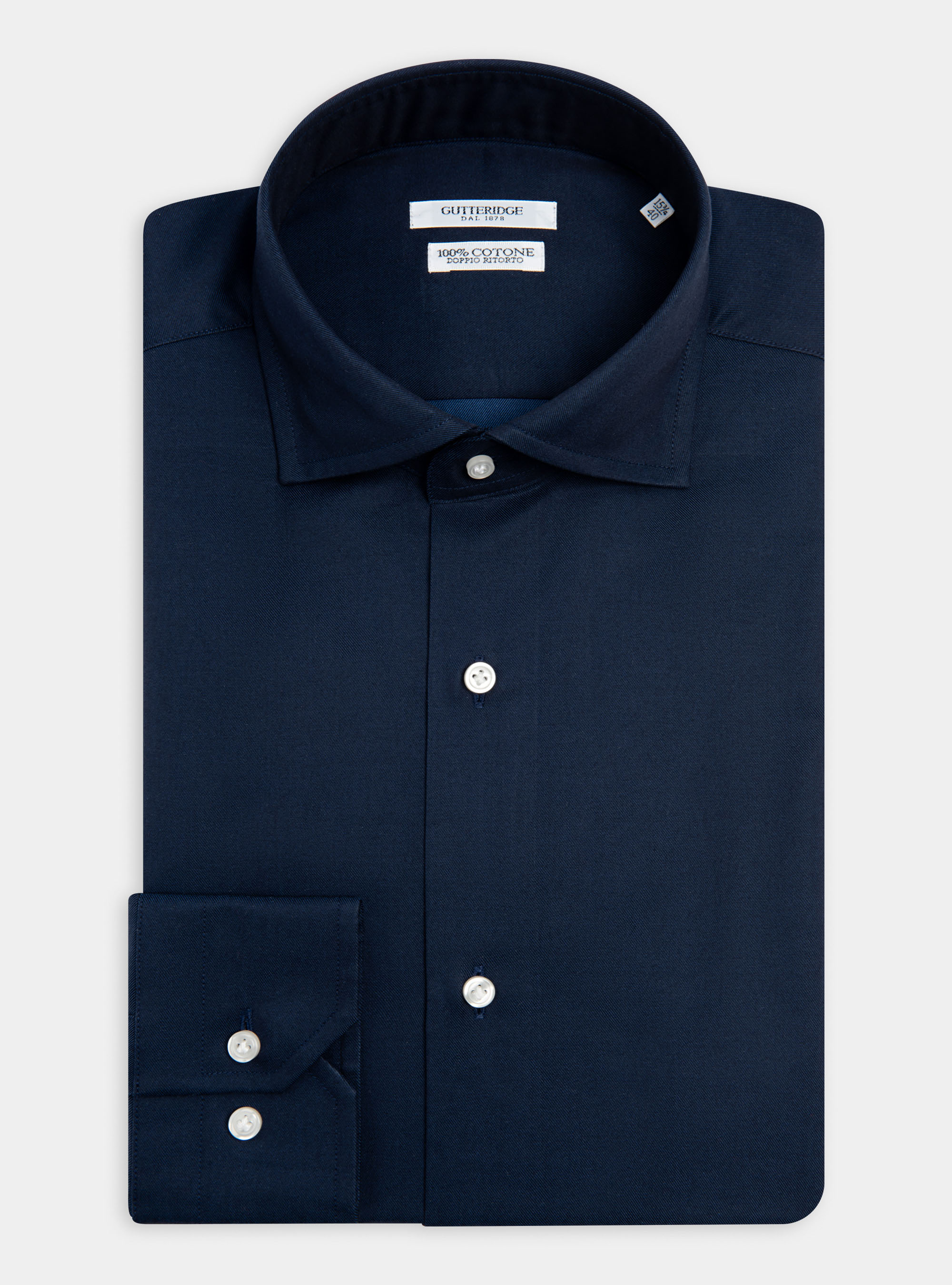 Slim fit cotton twill shirt, BLUE