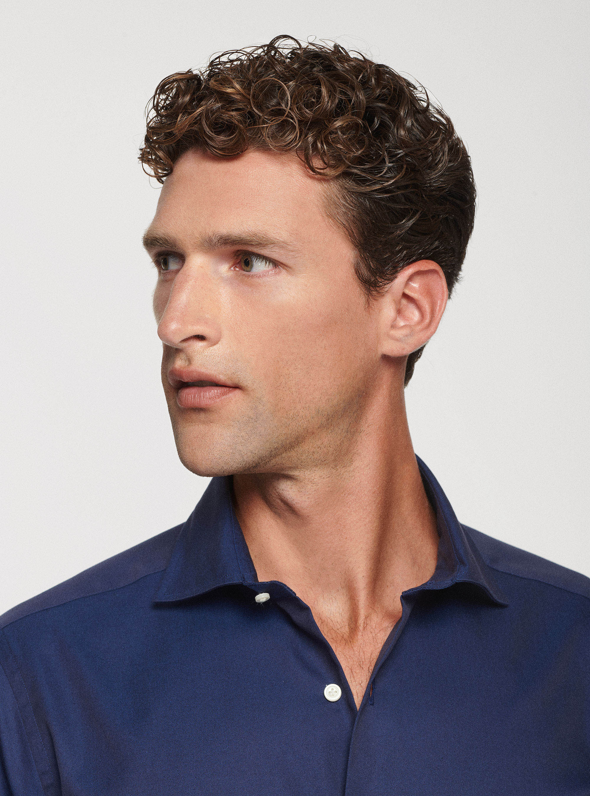 Camicia in twill di cotone, BLU