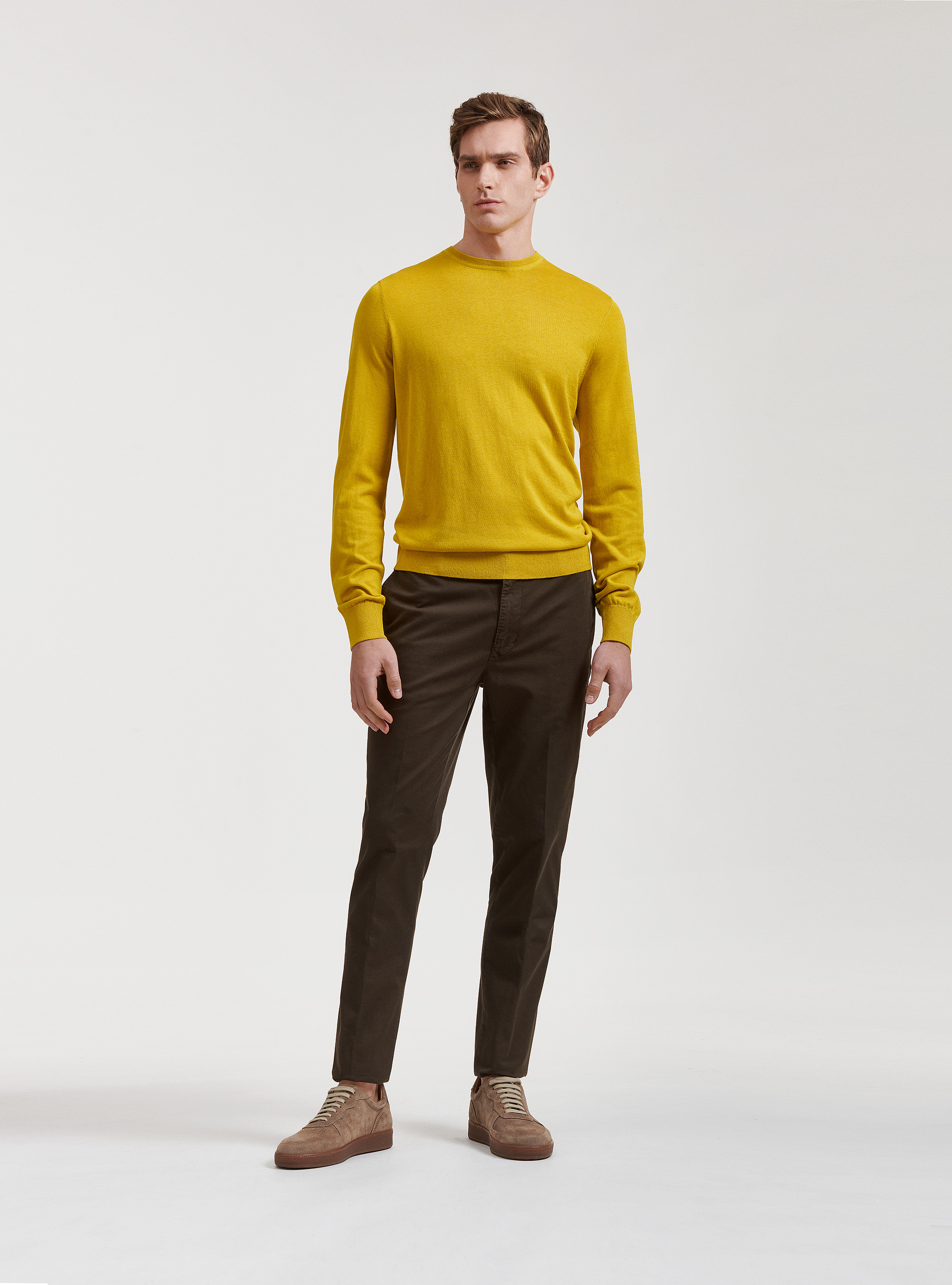 Punto de seda y algod&oacute;n con cuello redondo, 0711C OCRA