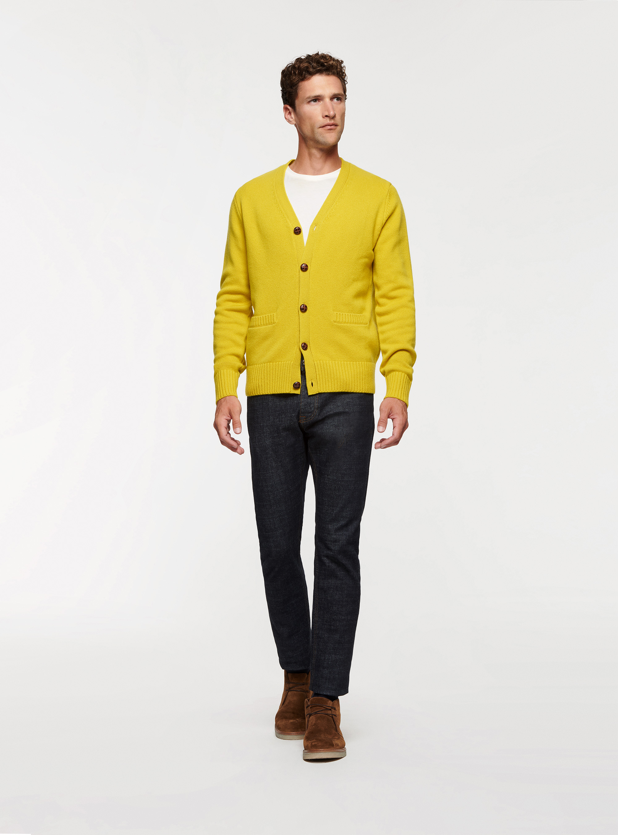 Lambswool and cashmere cardigan, 0711C OCRA