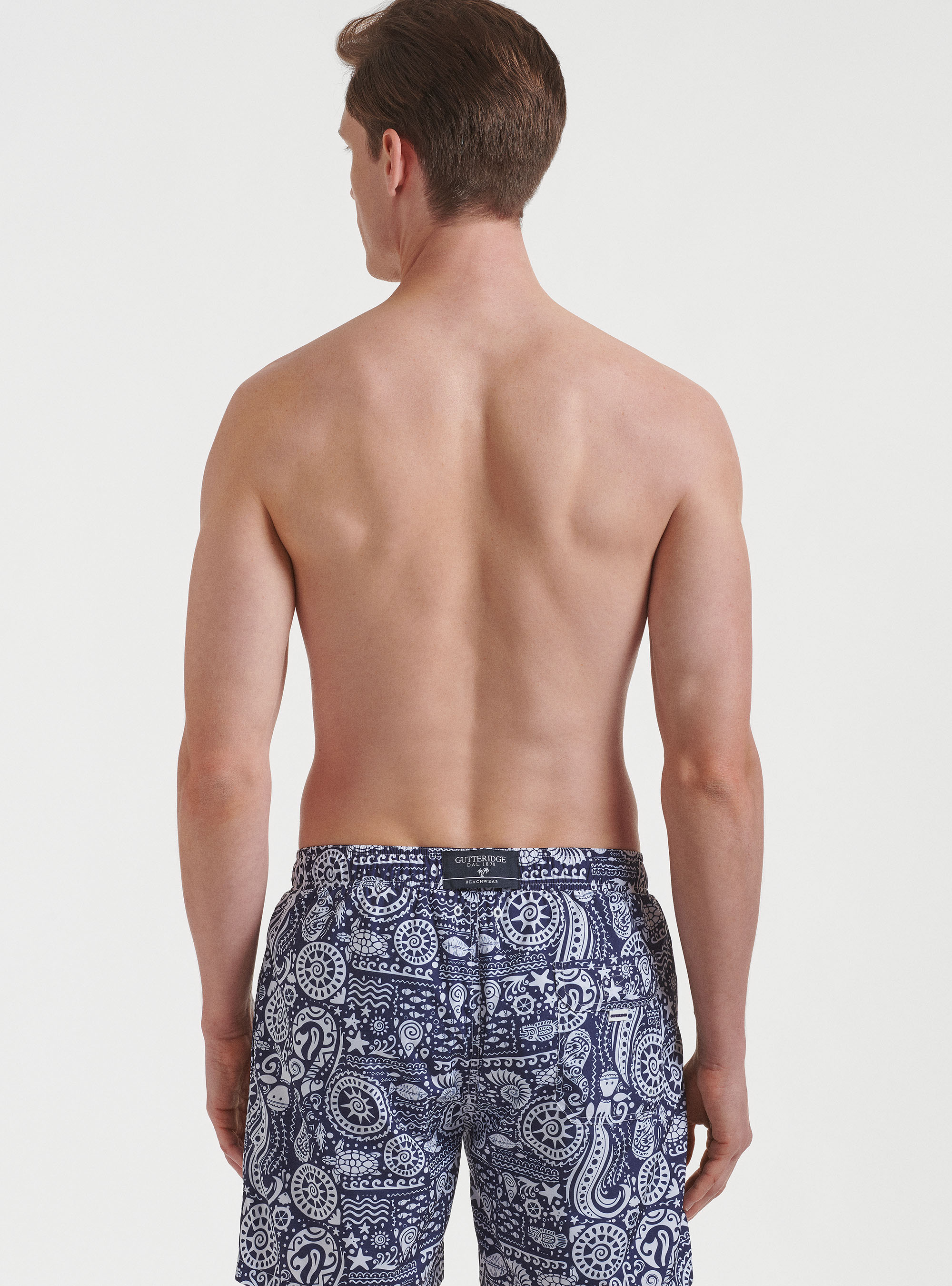 Maillot de bain &agrave; motifs marins, BLEU MARINE