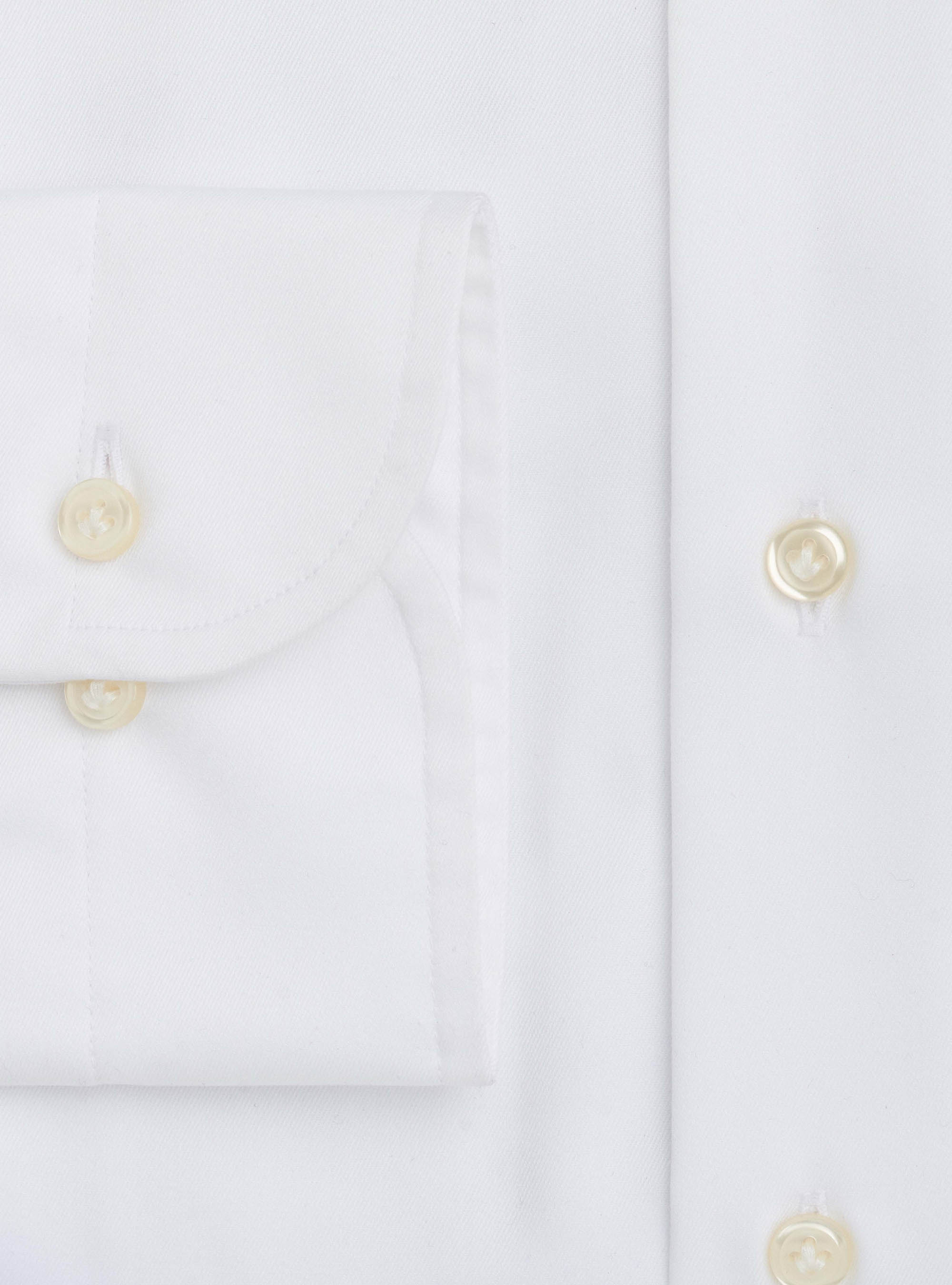 Camicia comfort fit classica in twill di cotone no-iron, BIANCO