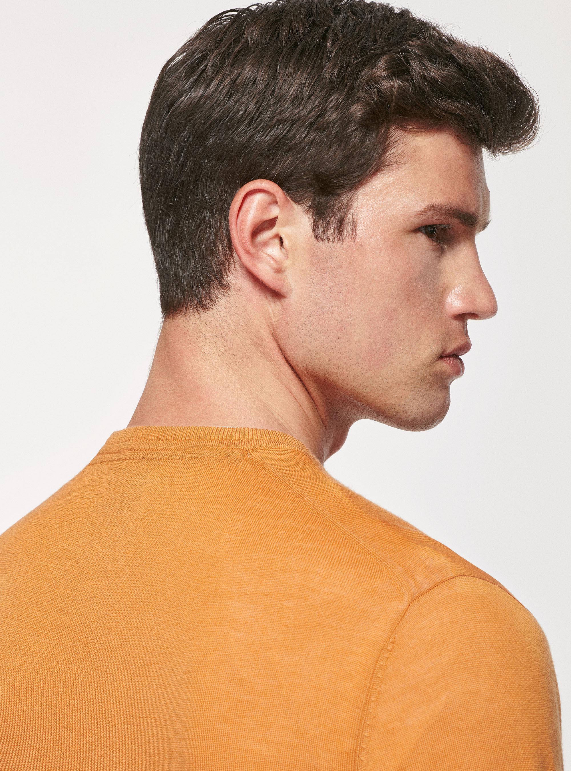 Pure merino wool sweater, ORANGE