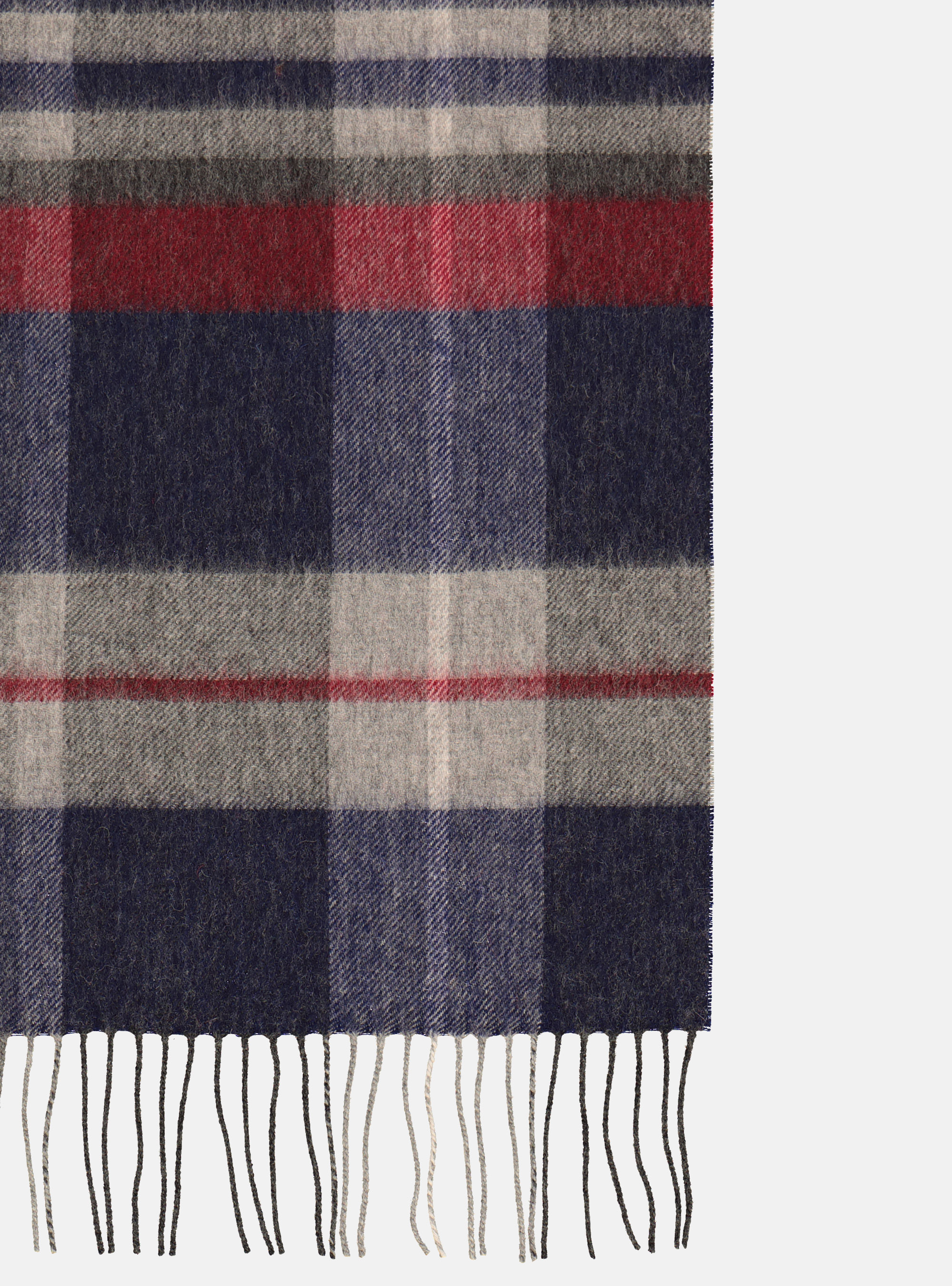 Checked wool and cashmere scarf, BLUE