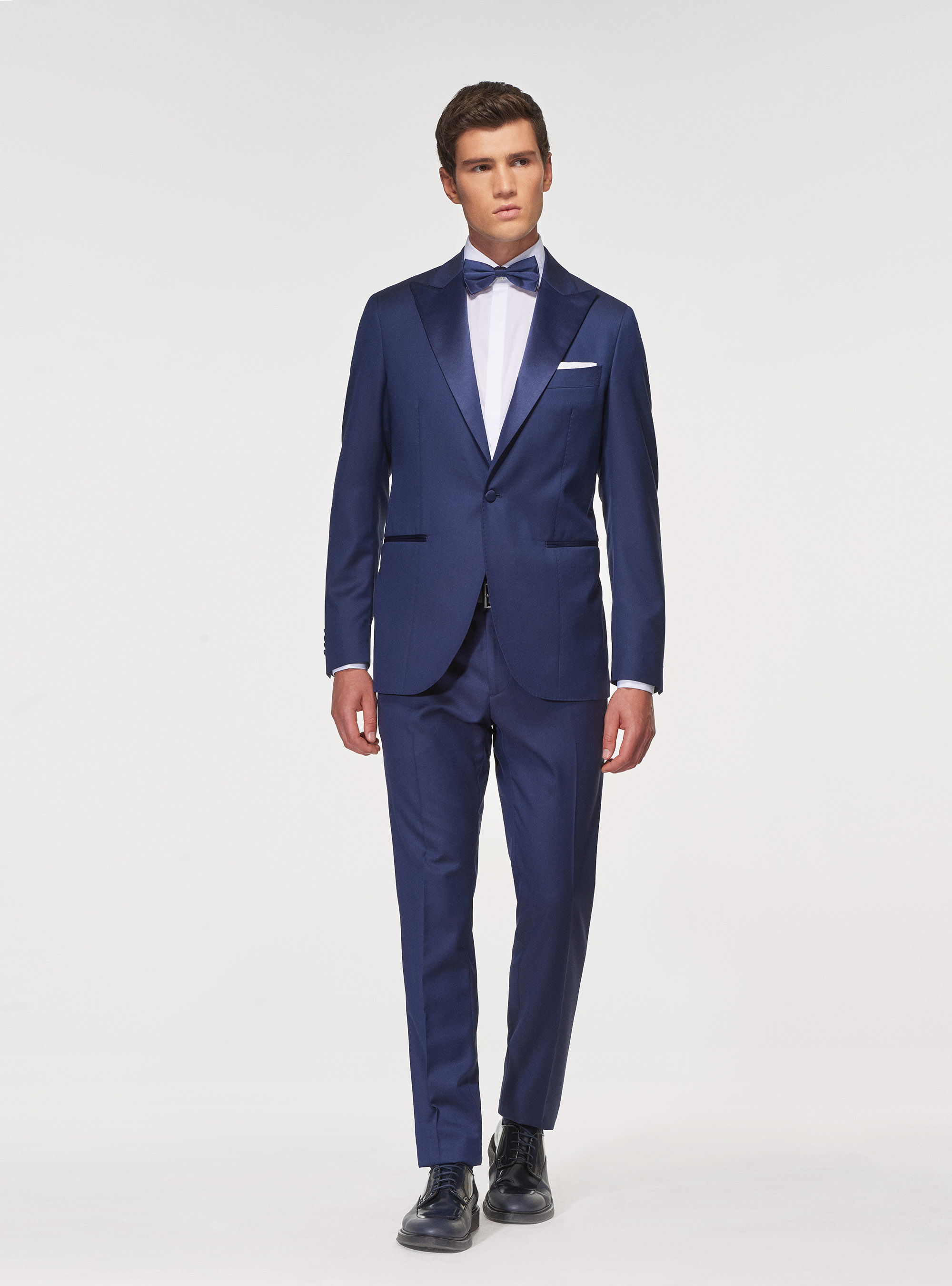 Camicia da smoking bianca con collo semi francese, BIANCO